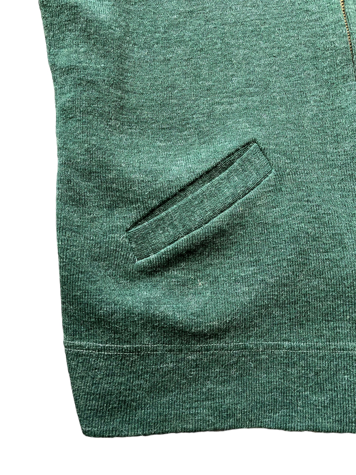 Right front pocket of Vintage 1950s Flintwist Rugby Sweater