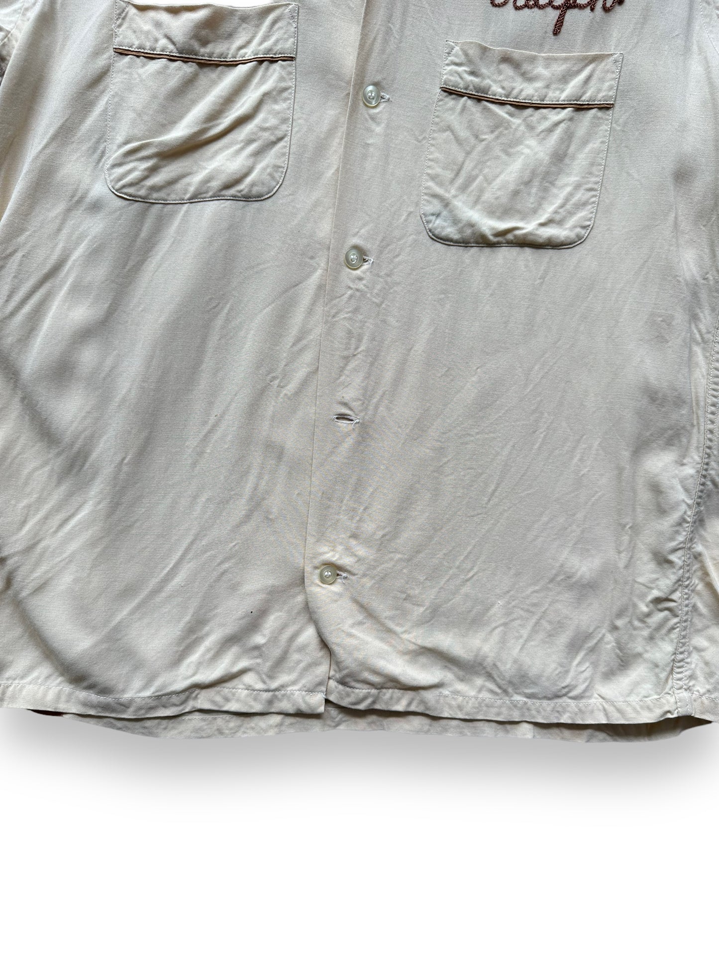 Bottom of Vintage "Wood Conversion Office" Bowling Shirt SZ M | Vintage Bowling Shirt Seattle | Barn Owl Vintage Seattle