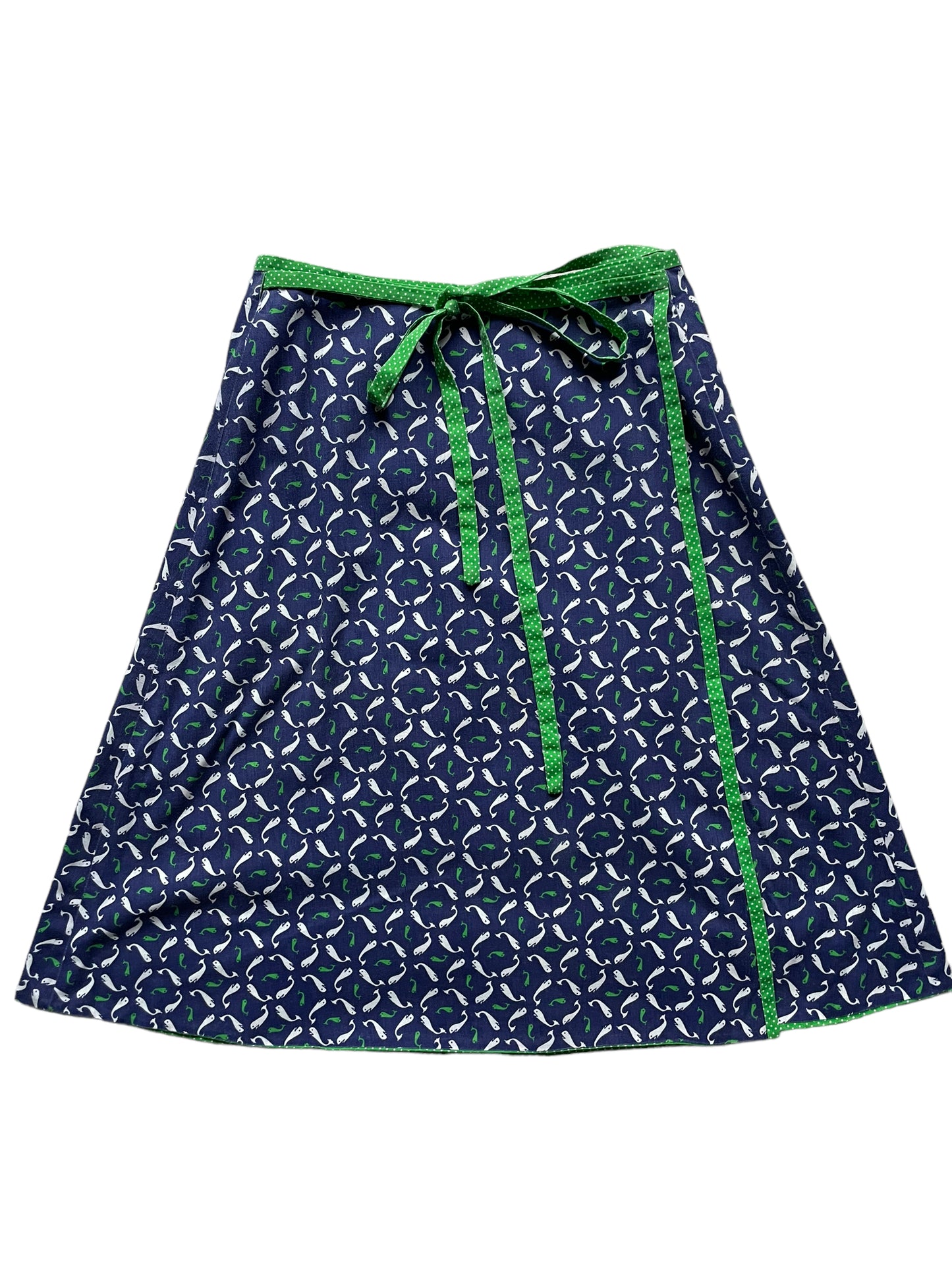 Full front view of Vintage 1970s Whale Wrap Skirt
