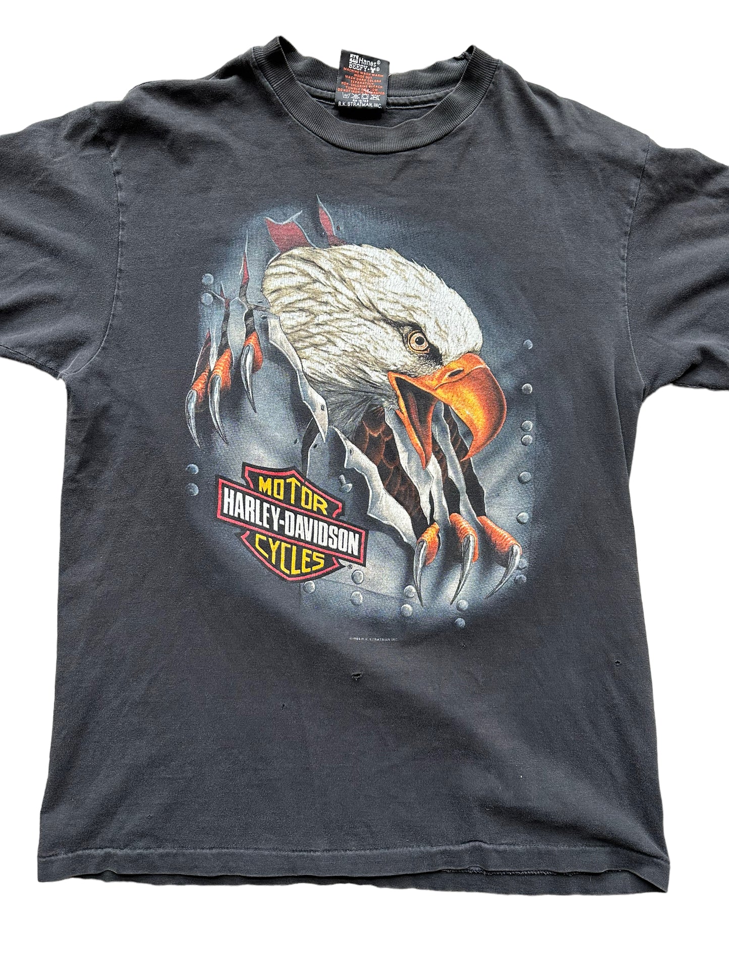 Front close up of Vintage 1994 Harley Davidson Darlington Tee SZ M | Vintage Harley Tee | Barn Owl Vintage Seattle