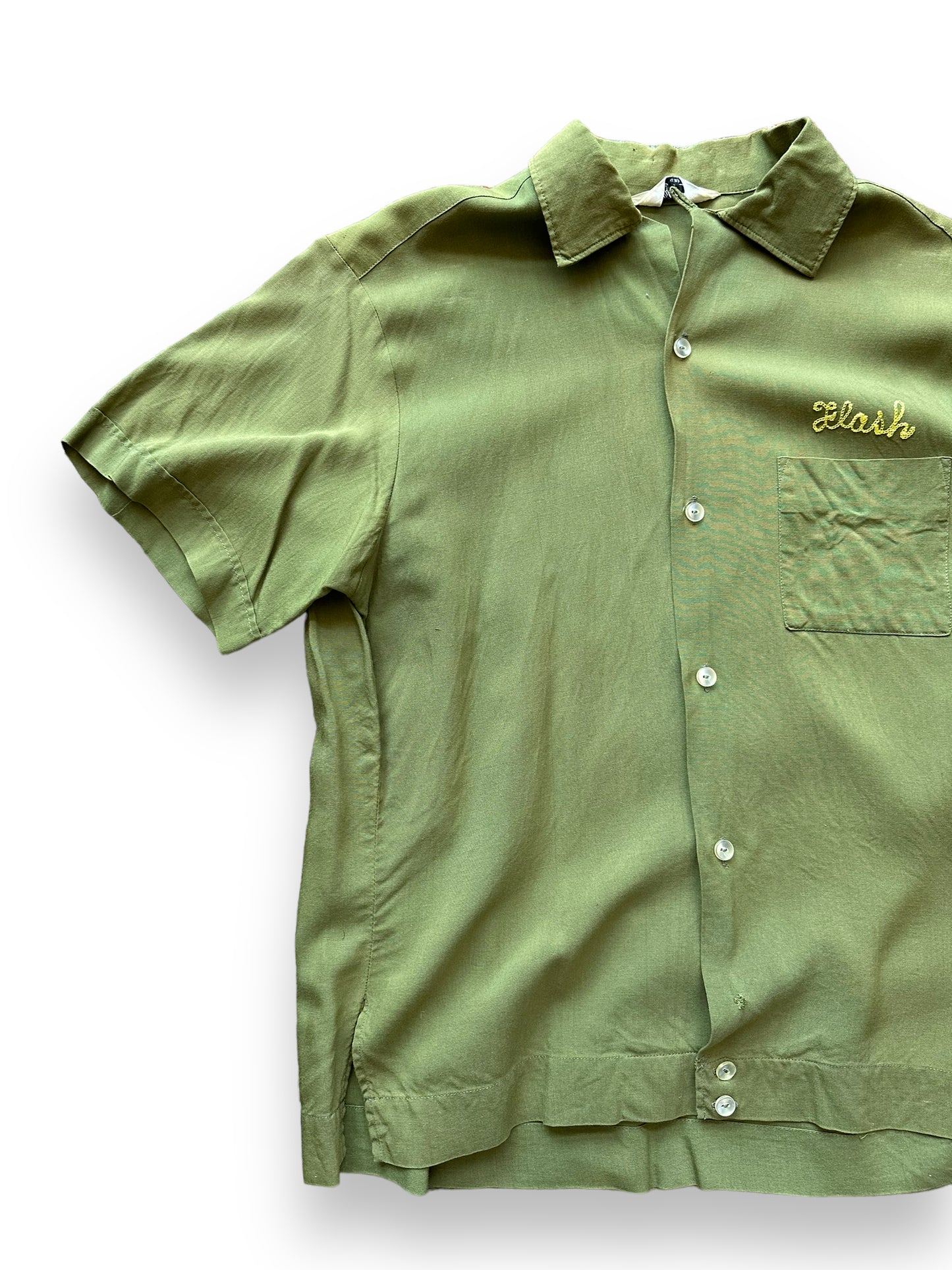 Front Right View of Vintage Northwest Trophy Seattle Bowling Shirt SZ M | Vintage Bowling Shirt Seattle | Barn Owl Vintage Seattle