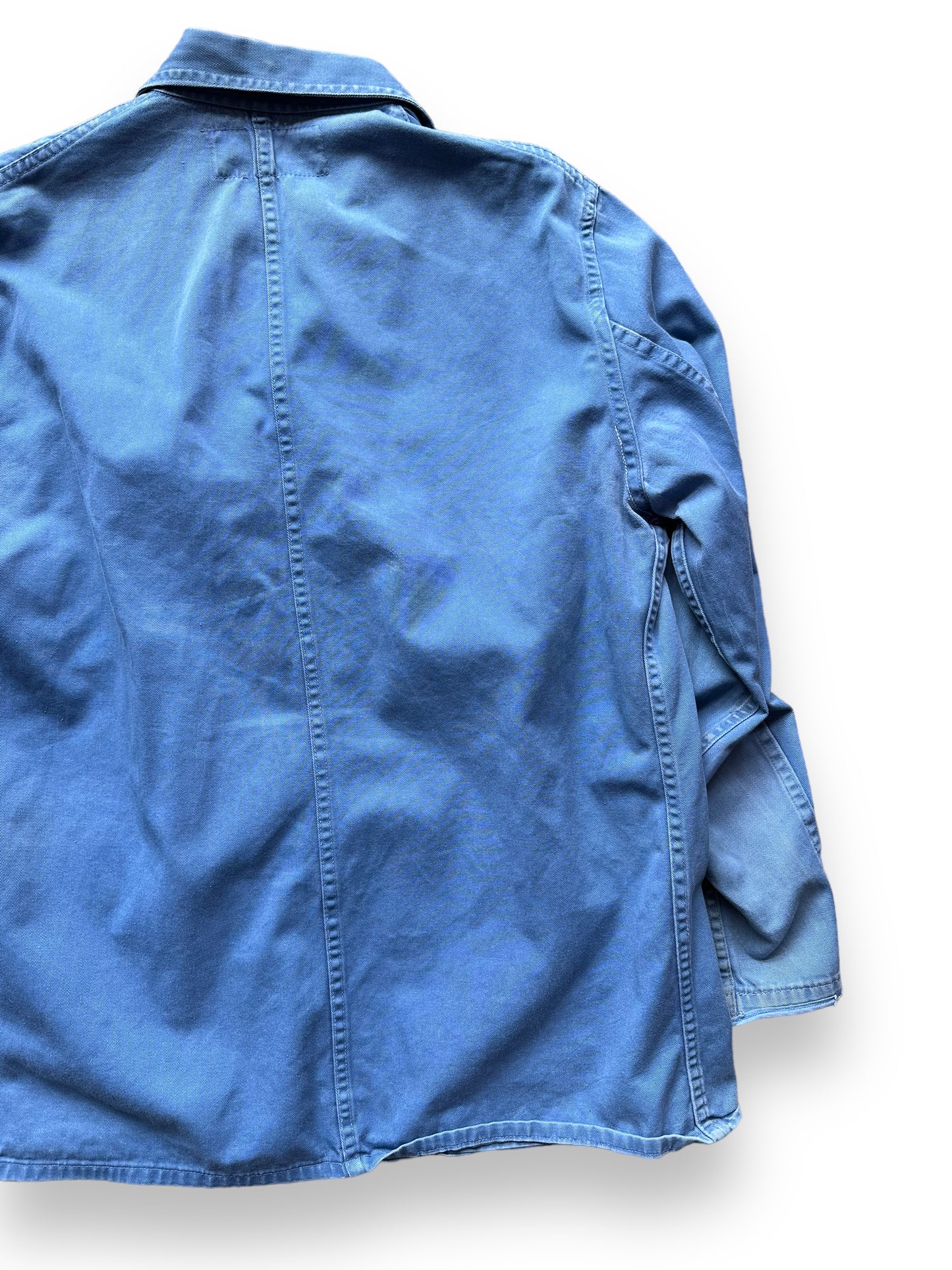 Right Rear View of Vintage RCA TV Repair Shop Coat SZ XL | French Workwear Seattle | Barn Owl Vintage Goods Seattle