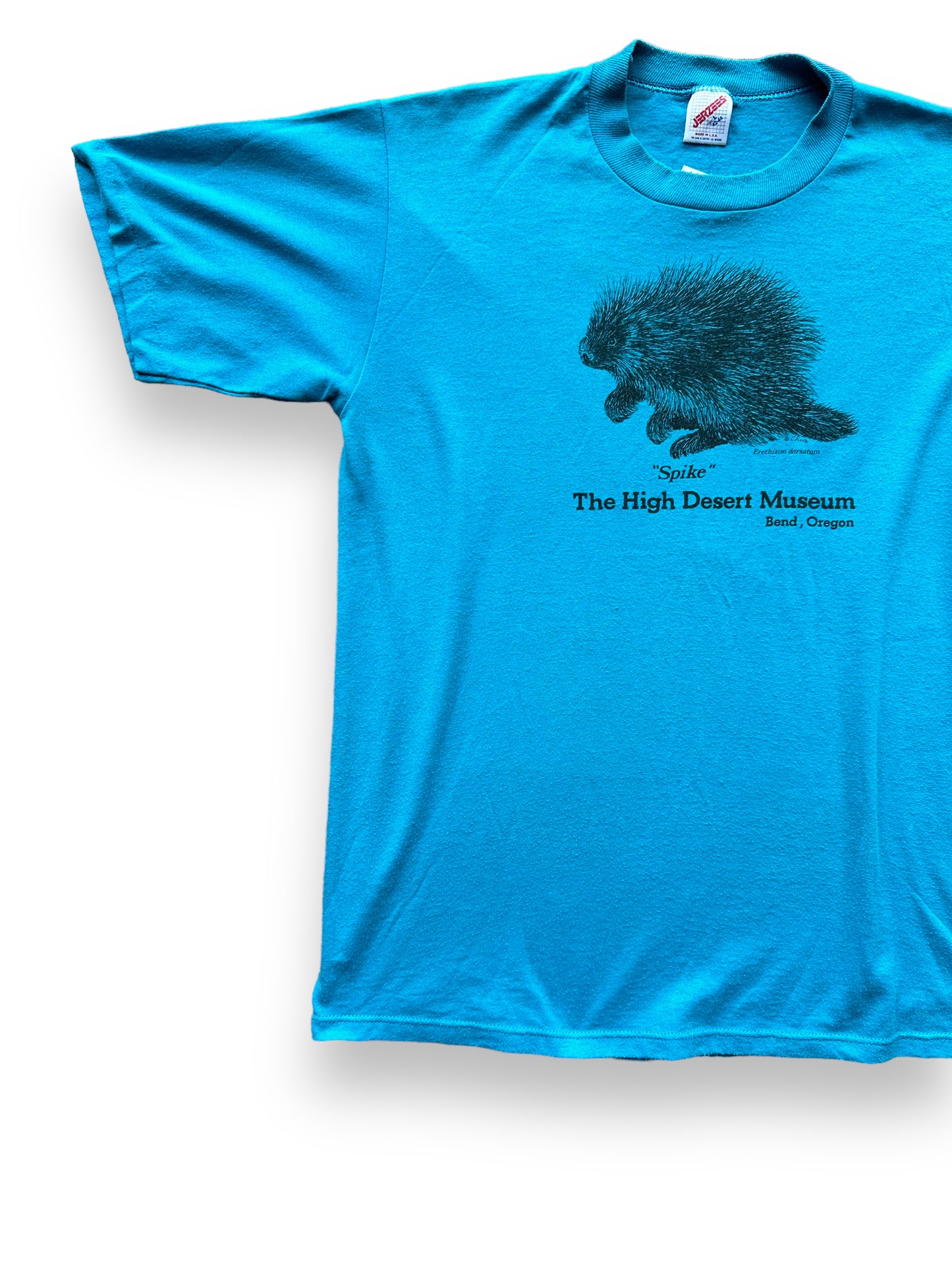Front Right View of Vintage Bend High Desert Museum Porcupine Tee SZ L | Vintage Single Stitch T-Shirts Seattle | Barn Owl Vintage Tees Seattle