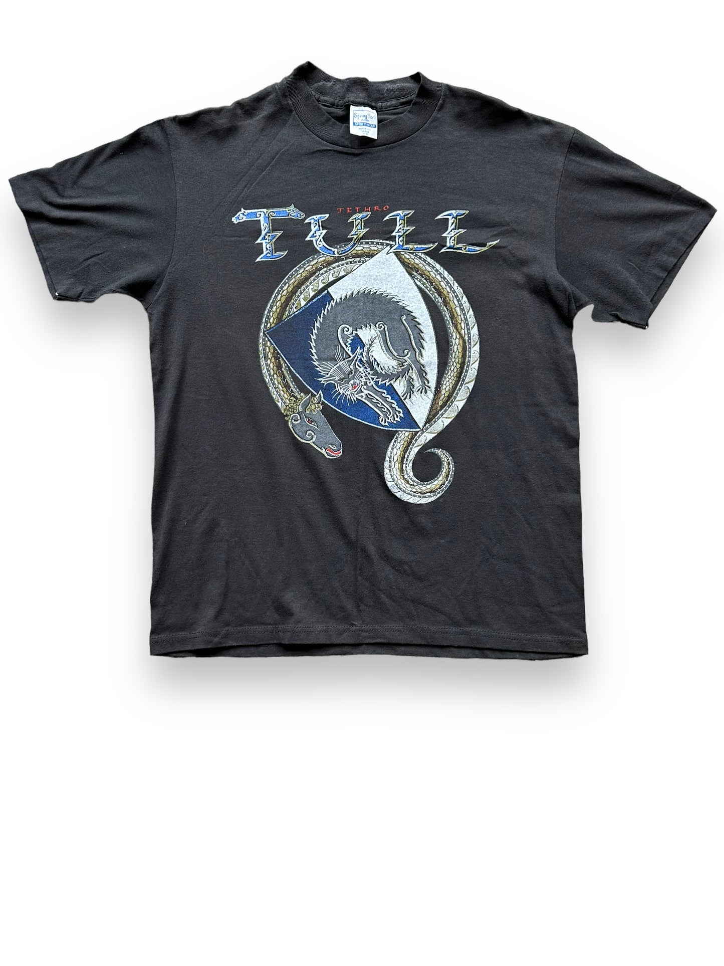 Front View of Vintage Jethro Tull 1987 Tour Tee Tee SZ L | Vintage Single Stitch Rock Tee Seattle | Barn Owl Vintage