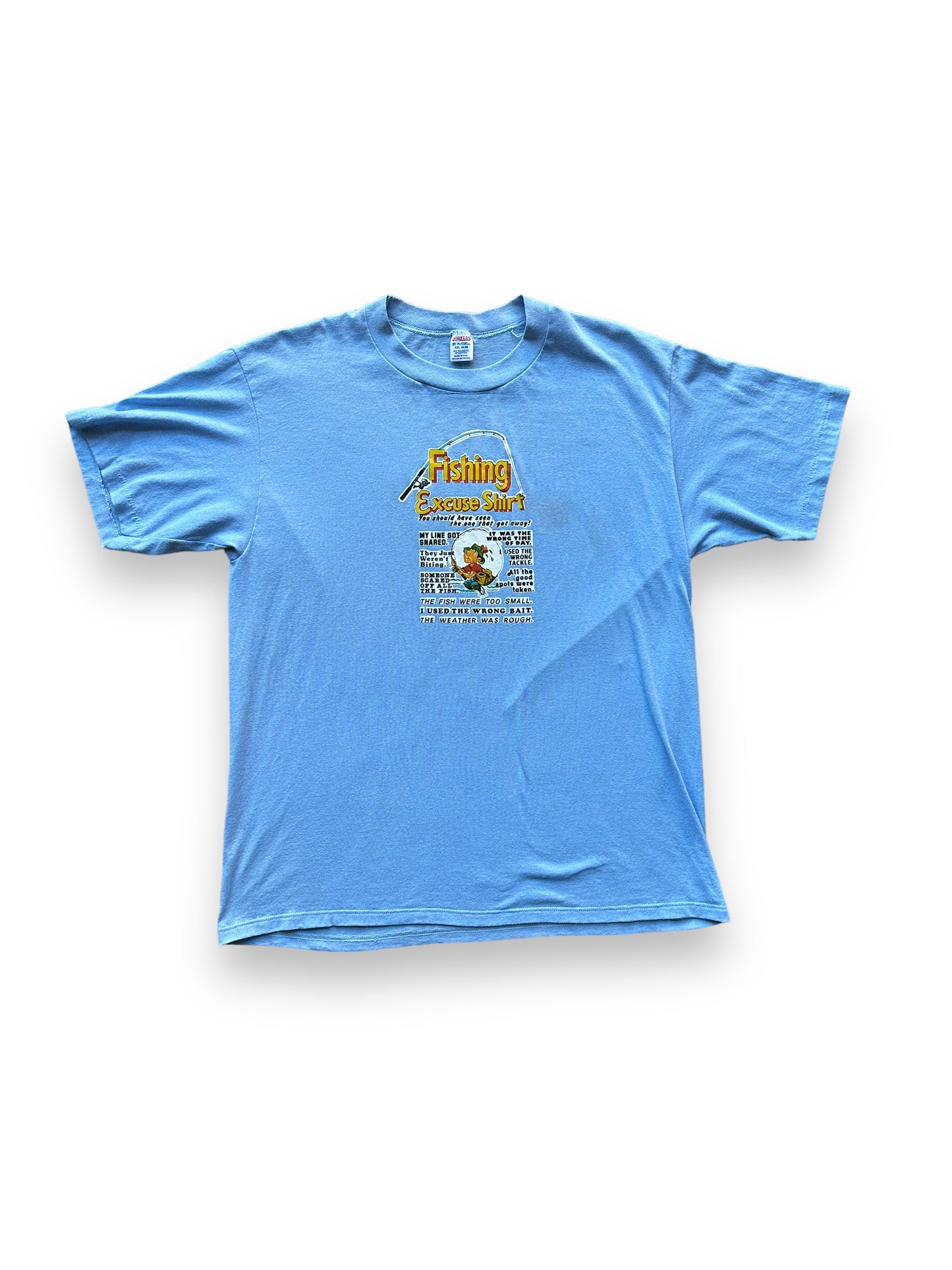 Front of Vintage "Fishing Excuse Shirt" Tee SZ XXL | Vintage Fishing Tee Seattle | Barn Owl Vintage