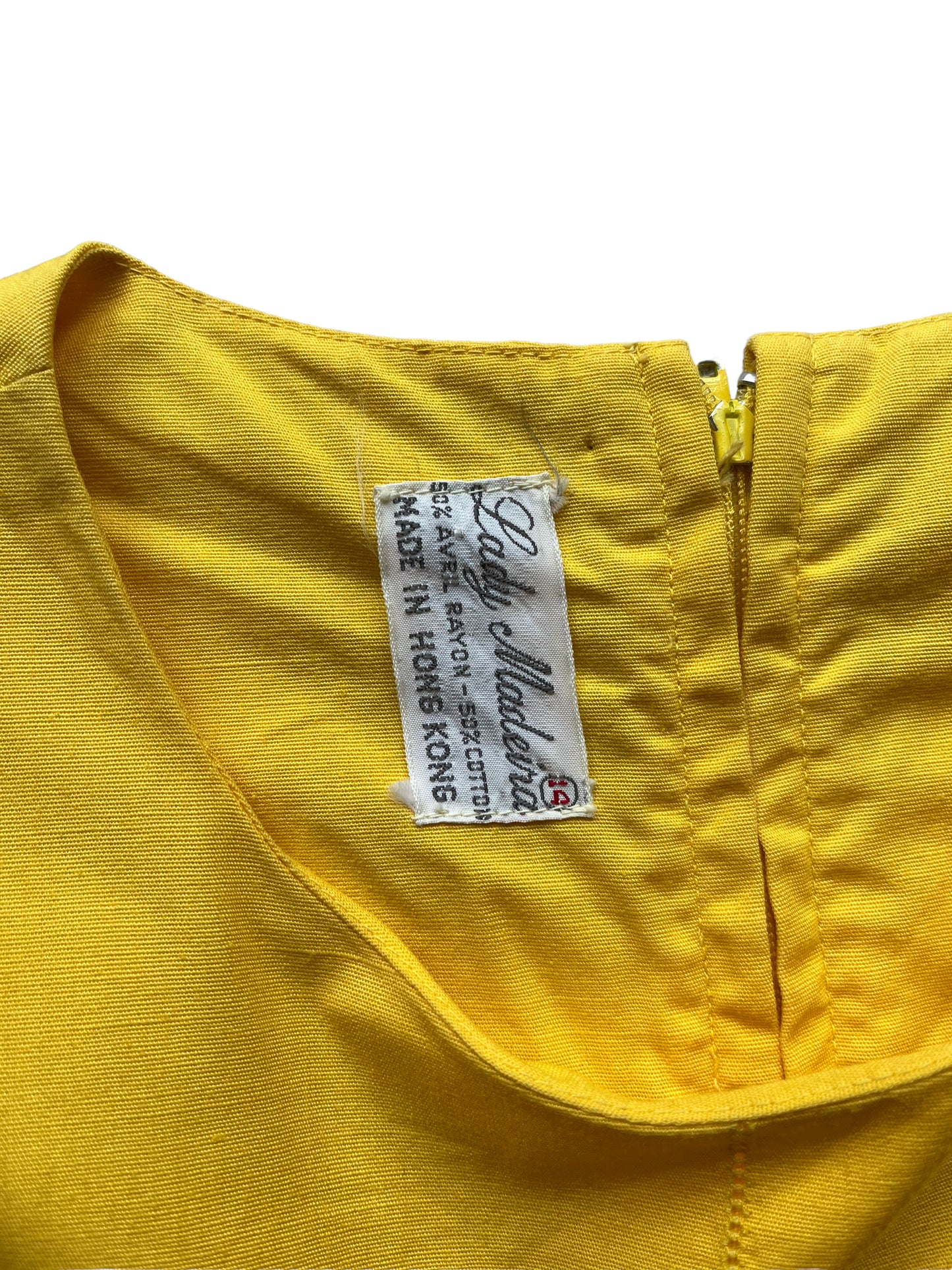 Tag view of Vintage 1960s Lady Madeira Dress
