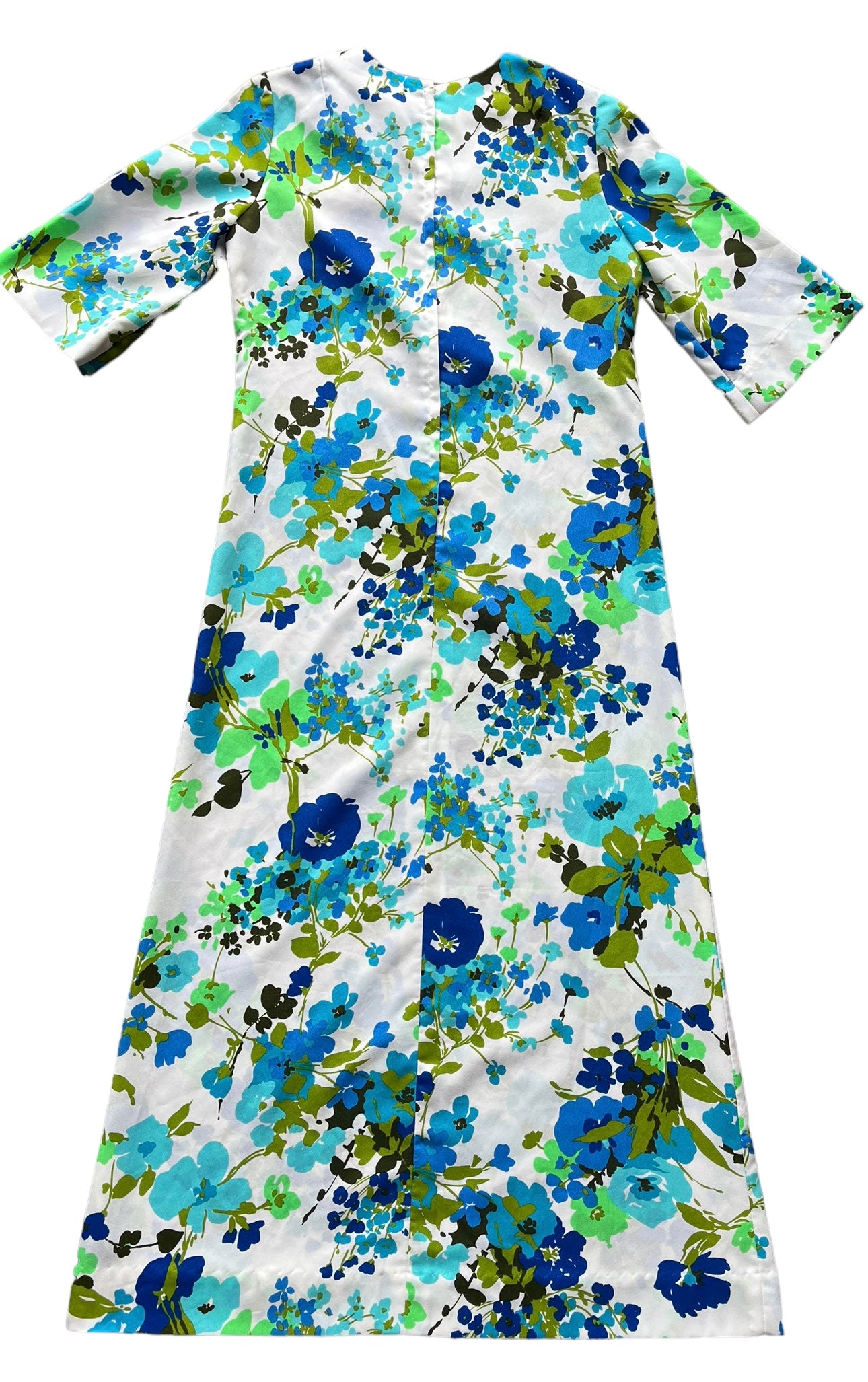 Full back view of Vintage 1960s Hawaiian Maxi Dress