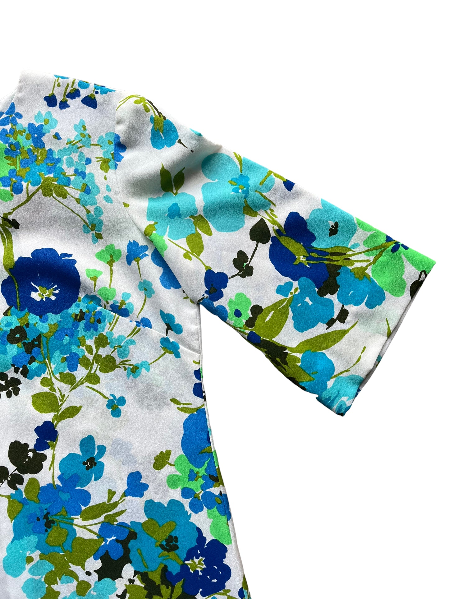 Front left sleeve view of Vintage 1960s Hawaiian Maxi Dress