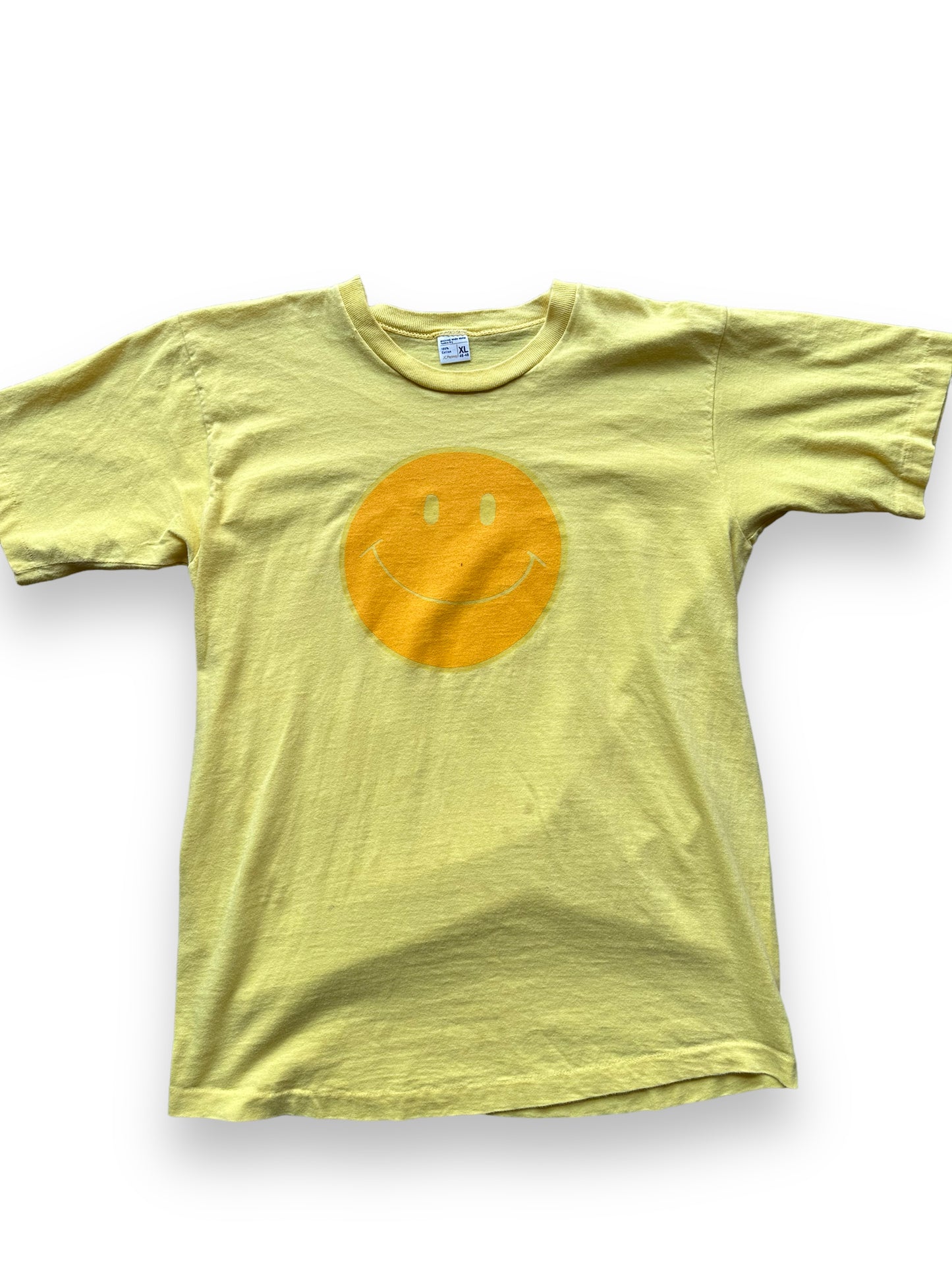 Front close up of Vintage 70's Smiley Face Tee SZ XL | Vintage Art Tee Seattle | Barn Owl Vintage