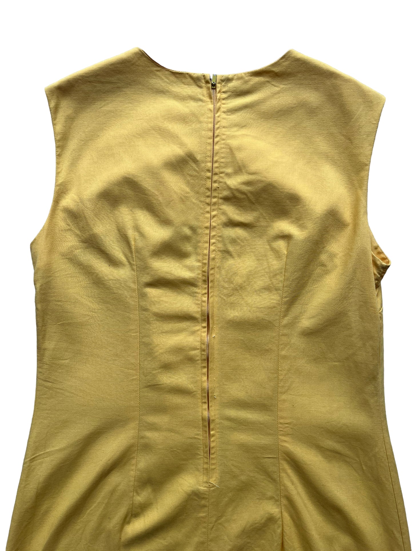 Back zipper view of Vintage 1960s Lady Madeira Dress