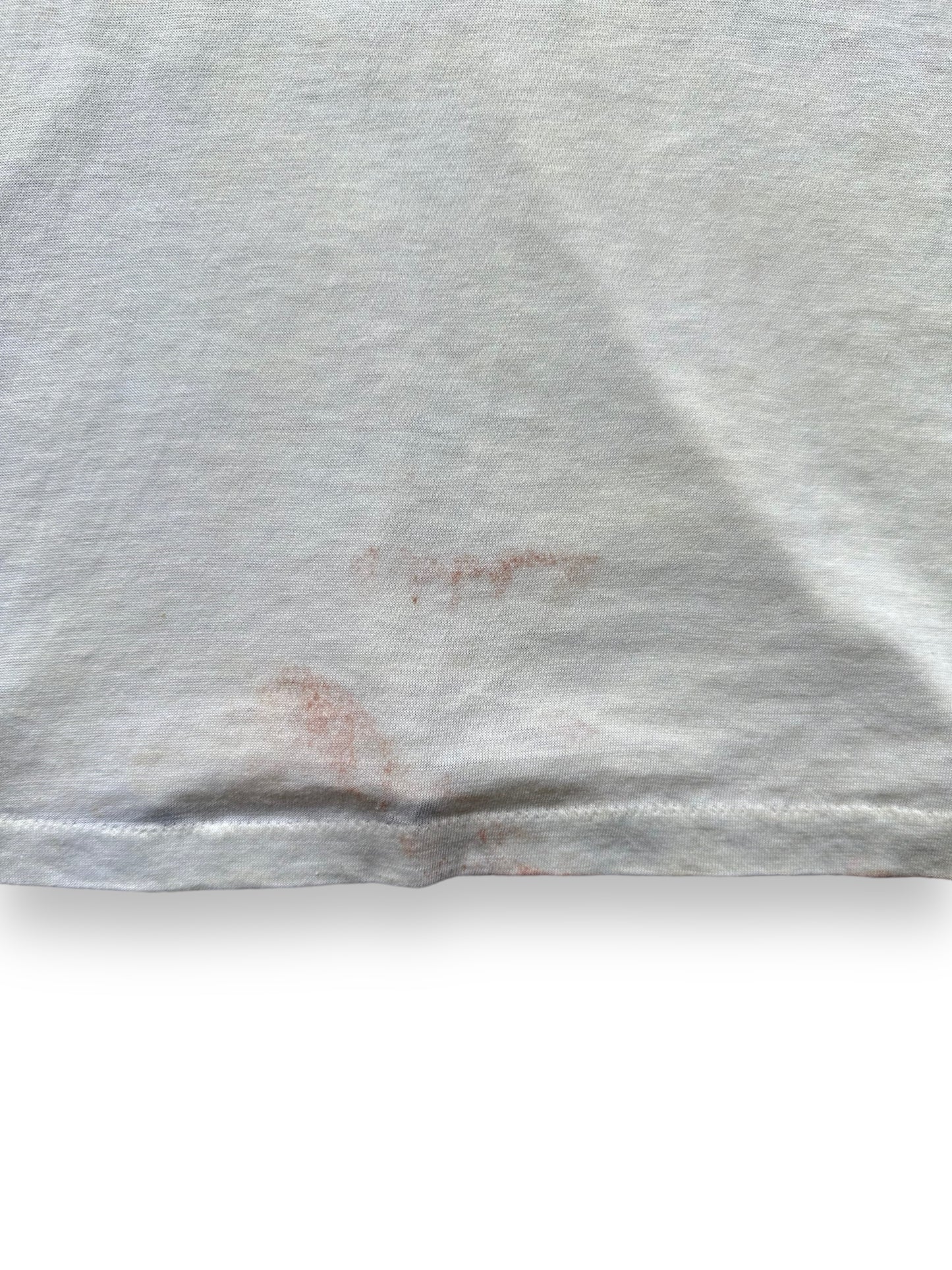 Staining on rear hem on Vintage Elite Tavern Seattle Tee SZ S | Vintage Single Stitch T-Shirts Seattle | Barn Owl Vintage Tees Seattle