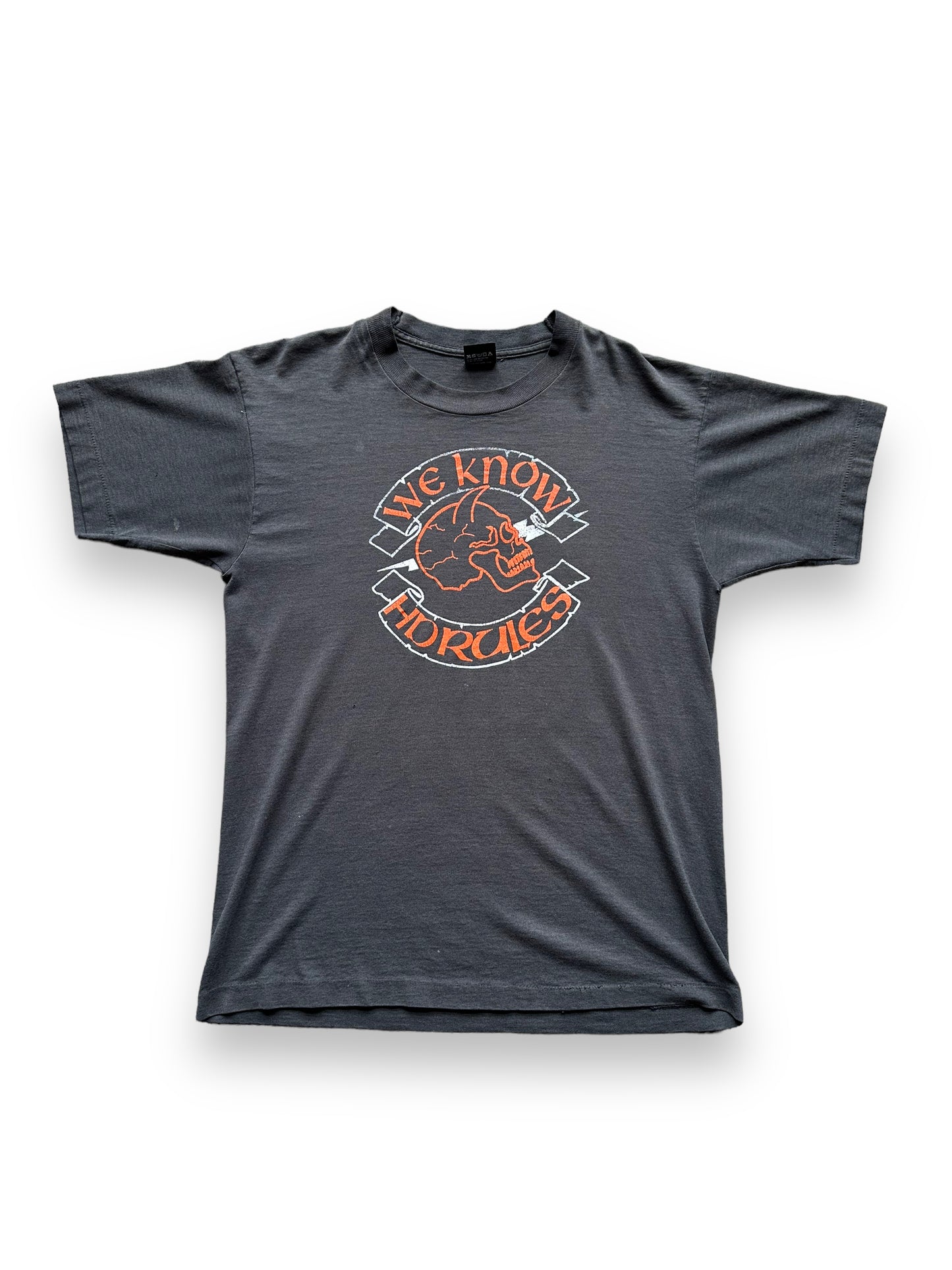 Front of 80s Satan's Cycleworks Tee SZ L | Vintage Harley Tee | Barn Owl Vintage Seattle