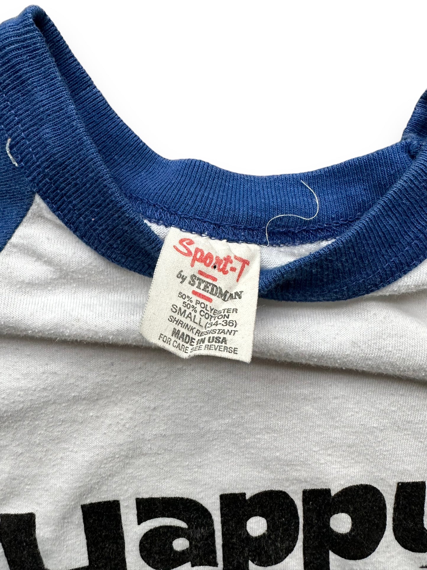 Tag detail of Vintage Happy Horse Hotel Prudhoe Bay Alaska Raglan Tee SZ S | Vintage Alaska T-Shirts Seattle | Barn Owl Vintage Tees Seattle