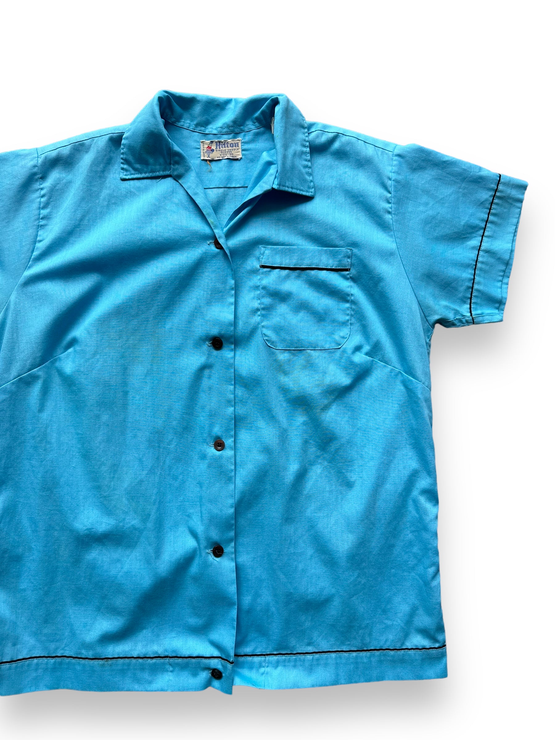 Front left of Vintage "Shoreline High" Chainstitched Bowling Shirt SZ 36 | Vintage Bowling Shirt Seattle | Barn Owl Vintage Seattle
