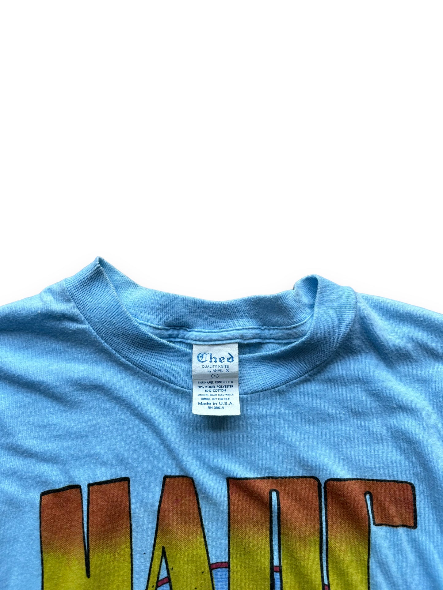 Collar of Vintage NARC Tank SZ S | Vintage Auto Tee Seattle | Barn Owl Vintage