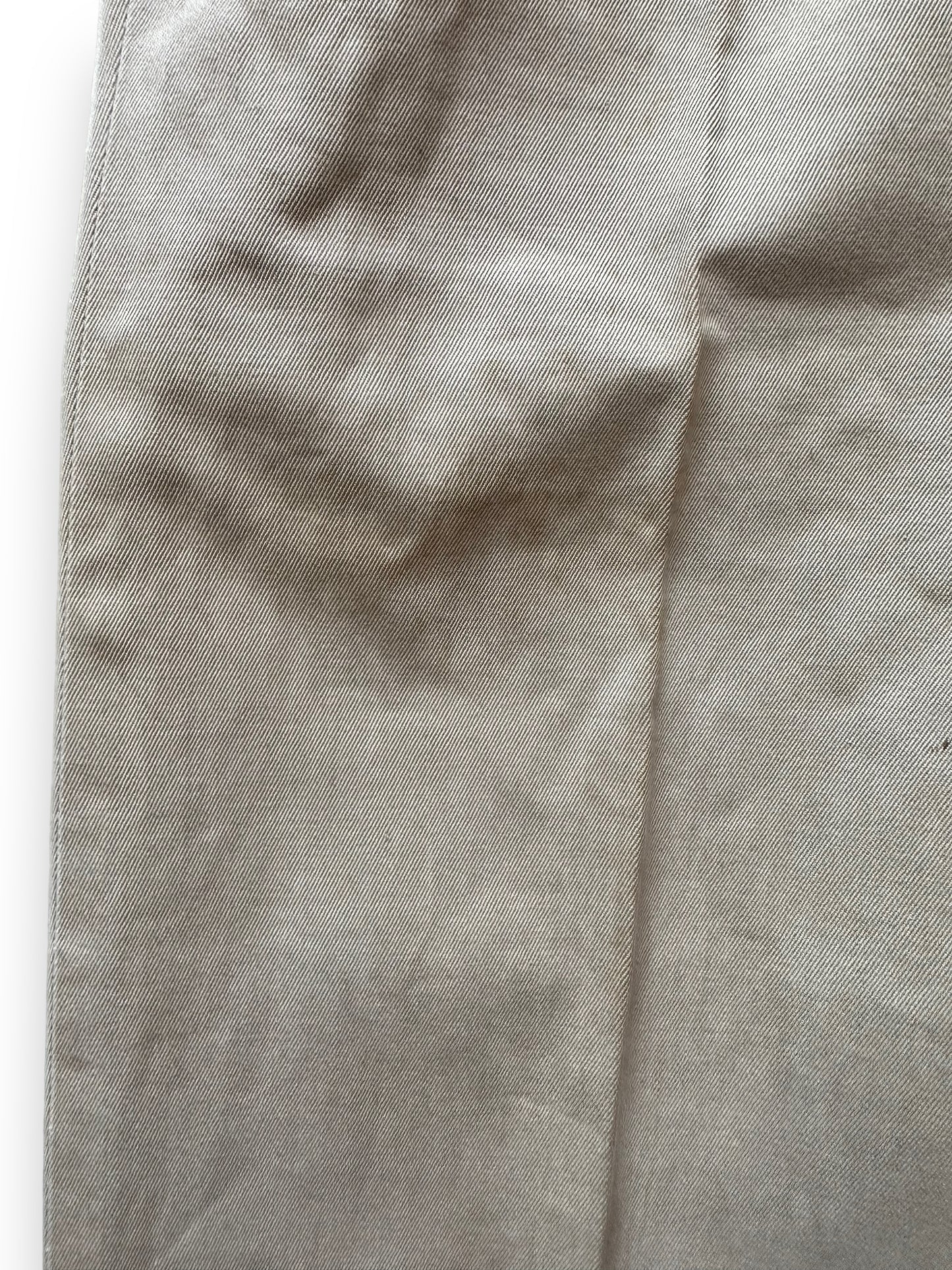 Storage Stain on Right Leg of Vintage 1955 Military Twill Trousers W31 | Barn Owl Vintage Seattle | Vintage Military Chinos Seattle
