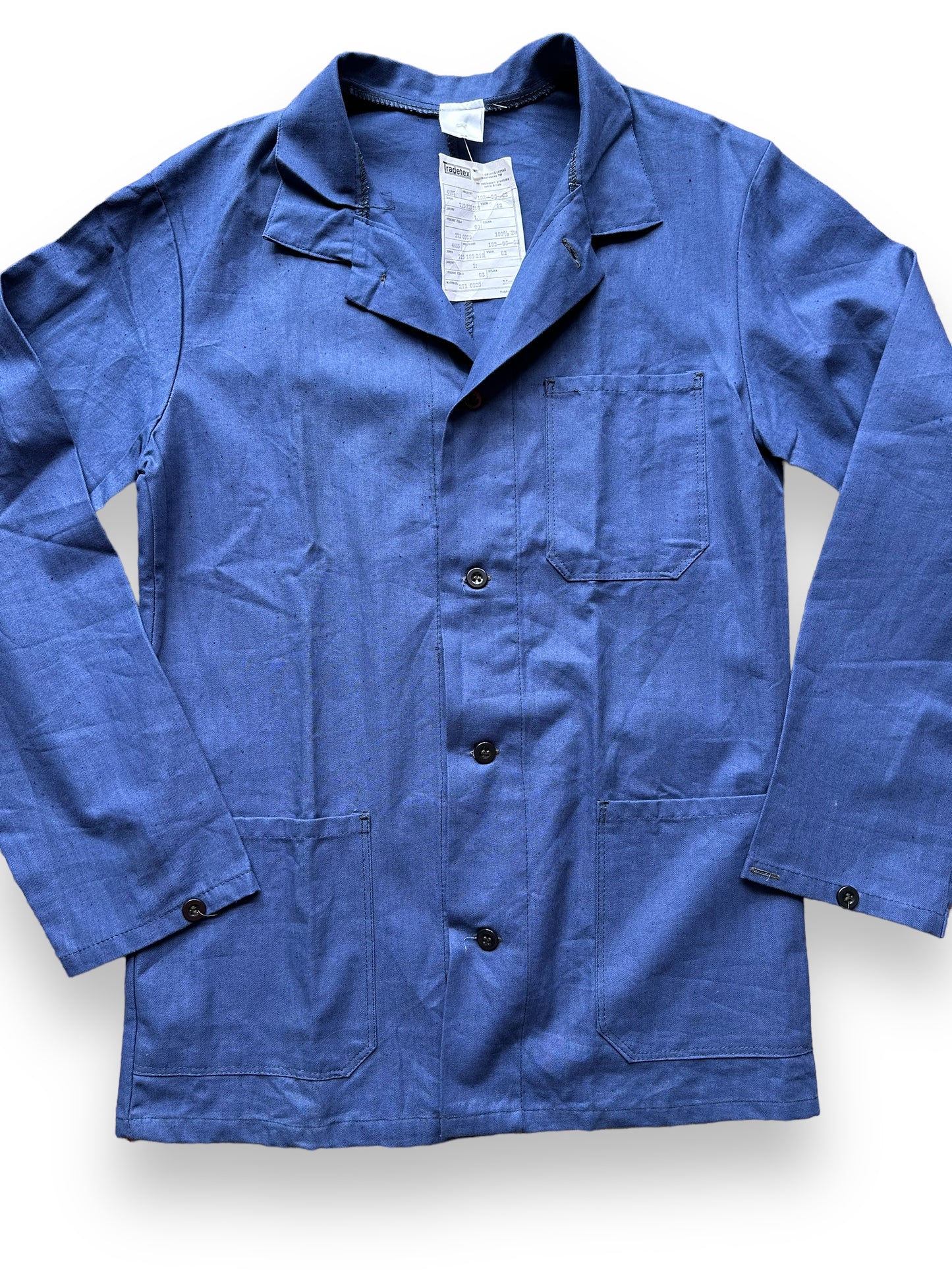 Front Detail on Vintage New Old Stock European Workwear Jacket SZ L | Vintage European Workwear Seattle | Barn Owl Vintage Goods Seattle