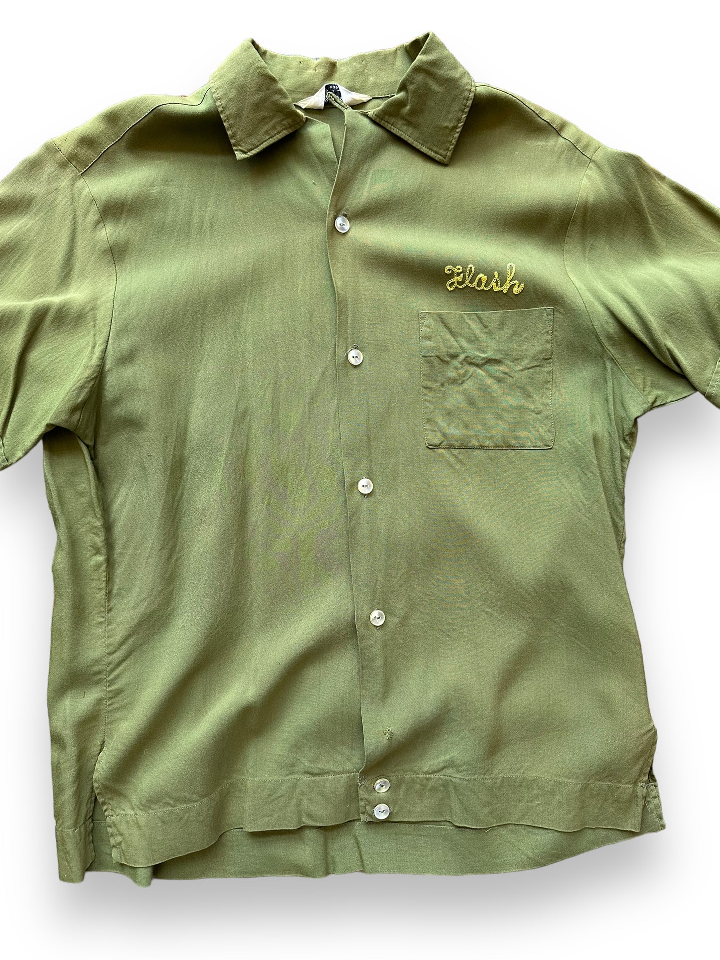 Front Detail on Vintage Northwest Trophy Seattle Bowling Shirt SZ M | Vintage Bowling Shirt Seattle | Barn Owl Vintage Seattle
