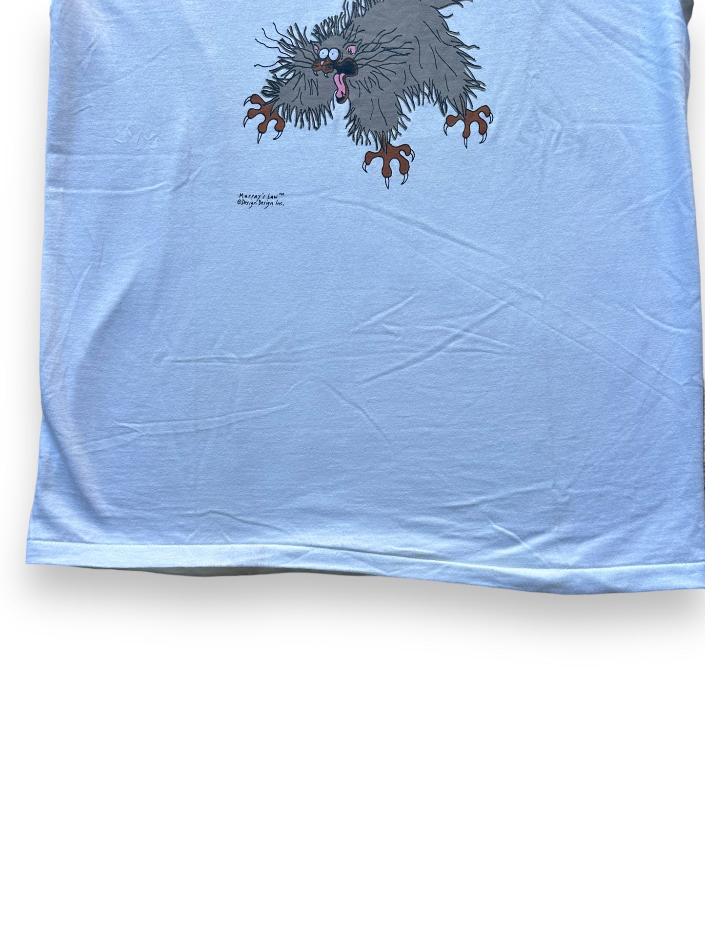 bottom of Vintage "I am Perfectly Calm" Cat Tee SZ M | Vintage Cat Tee Seattle | Barn Owl Vintage