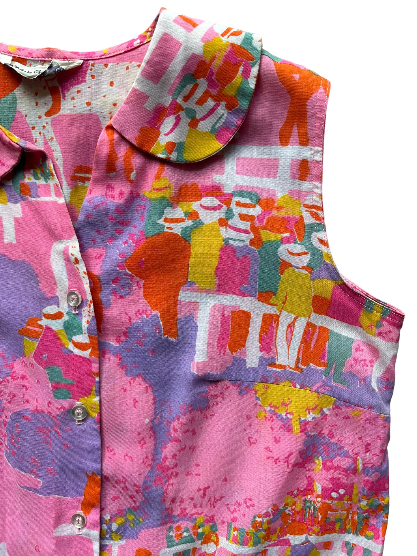 Left should er view 1960s Ship 'n Shore Sleeveless Button Up | Seattle Vintage Ladies Clothes | Barn Owl True Vintage'