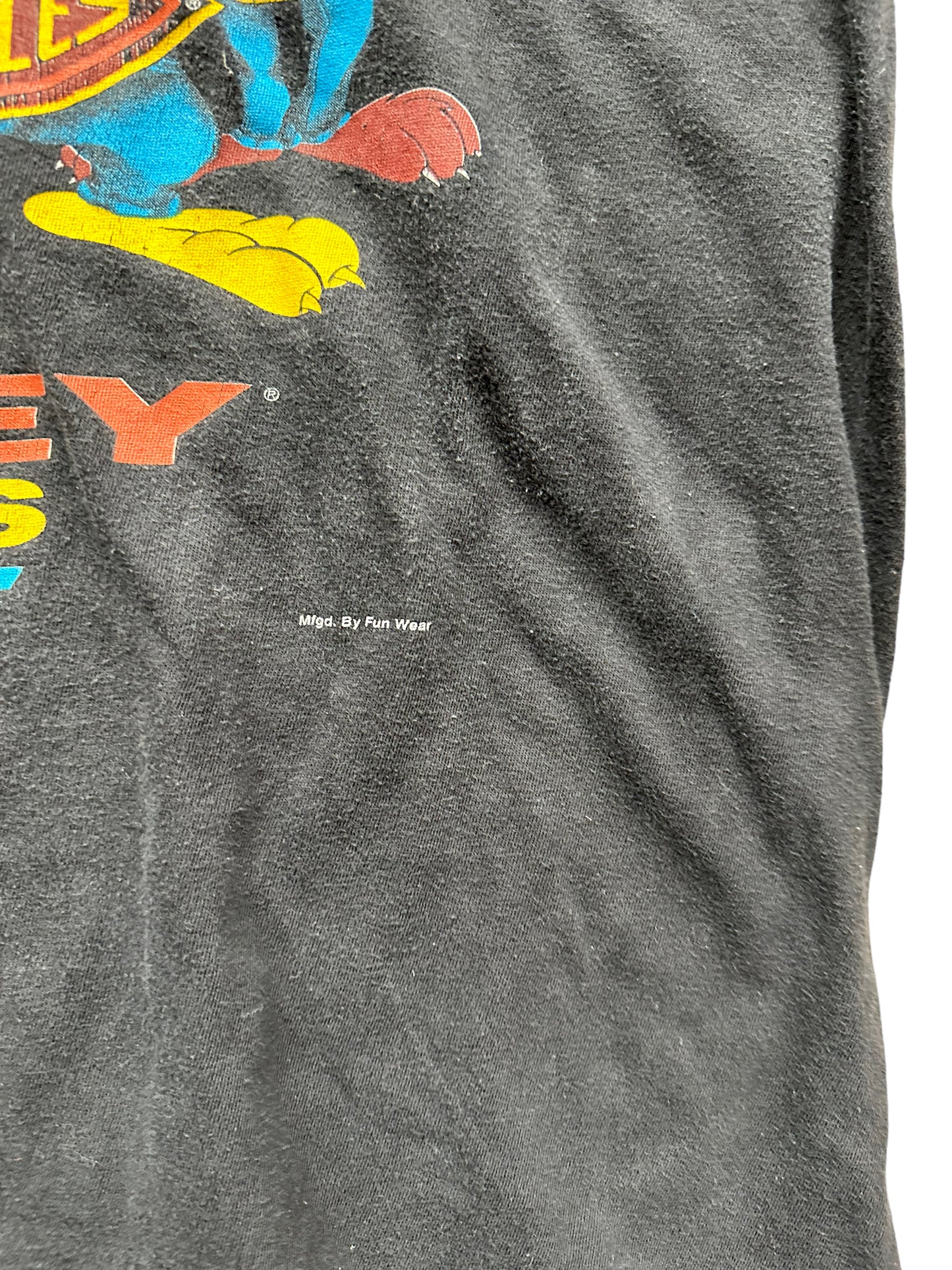 Front of Vintage 1993 Looney Tunes Harley Davidson Tee SZ L | Vintage Harley Tee | Barn Owl Vintage Seattle