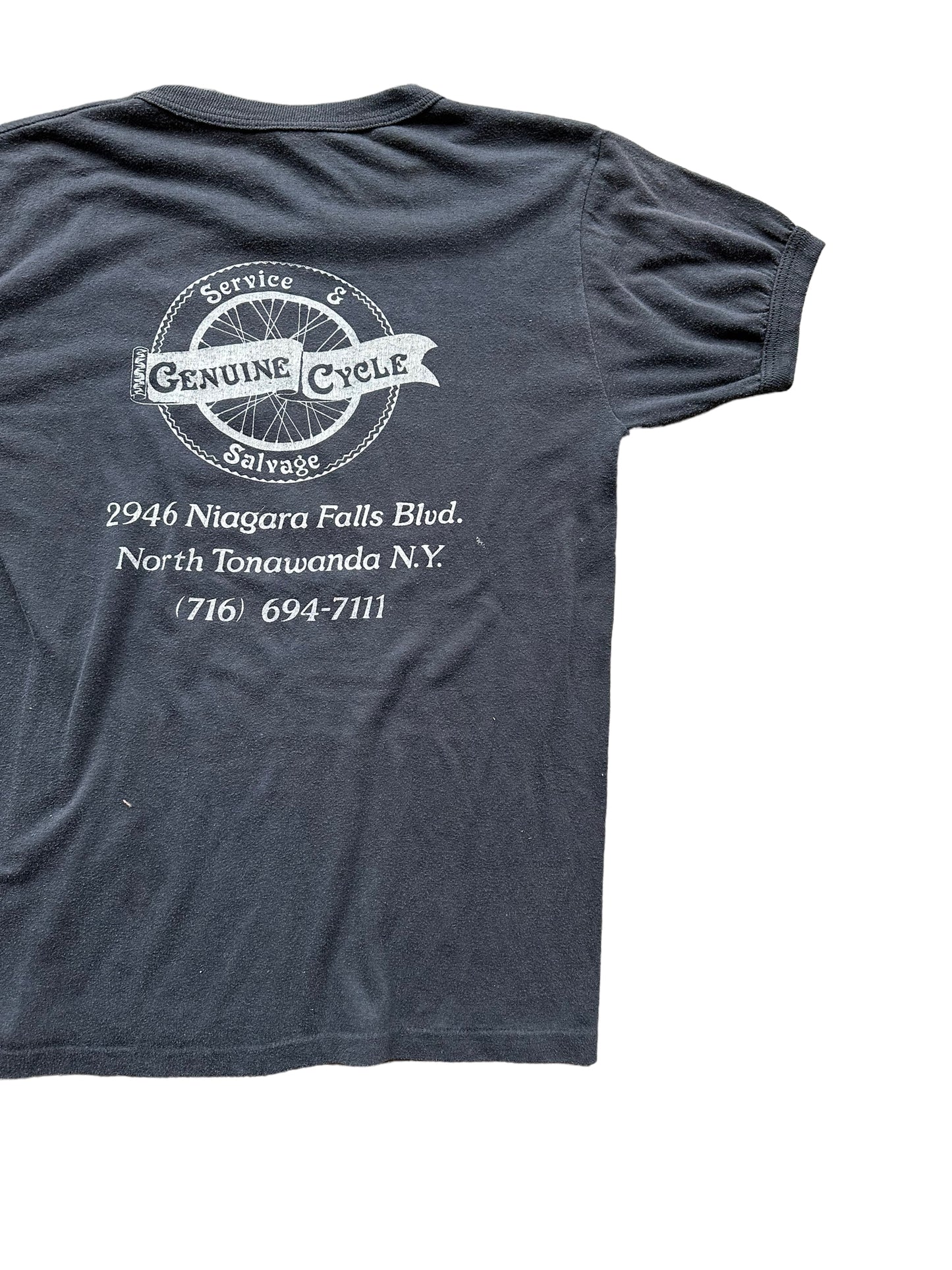 Back right of Vintage Panhead Motorcycle Repair Shop Tee SZ M | Vintage Harley Tee | Barn Owl Vintage Seattle