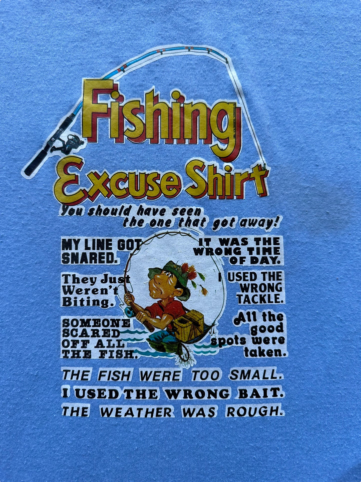 Graphic of Vintage "Fishing Excuse Shirt" Tee SZ XXL | Vintage Fishing Tee Seattle | Barn Owl Vintage