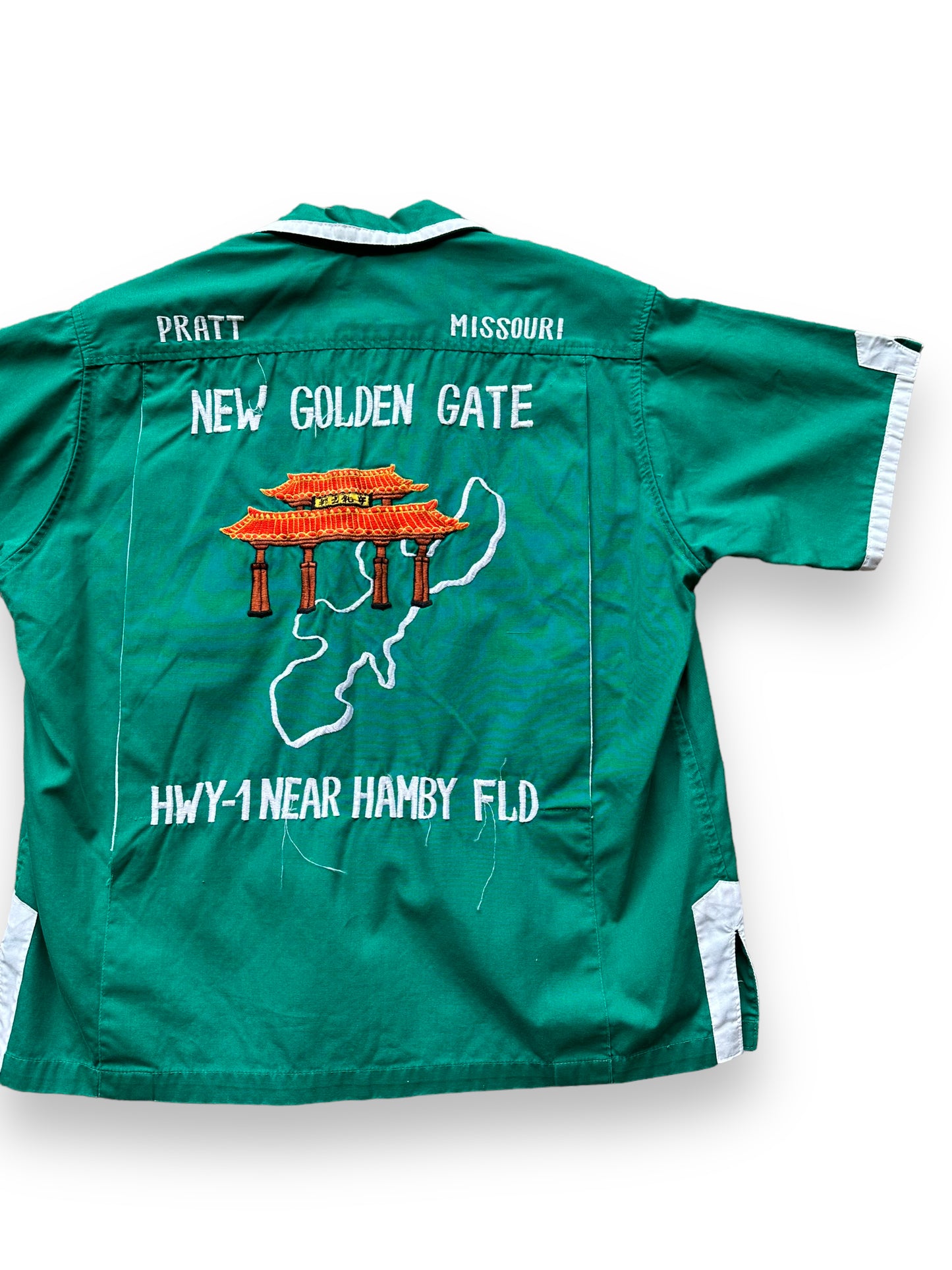 Back right on Vintage "New Golden Gate" Bowling Shirt SZ M | Vintage Bowling Shirt Seattle | Barn Owl Vintage Seattle