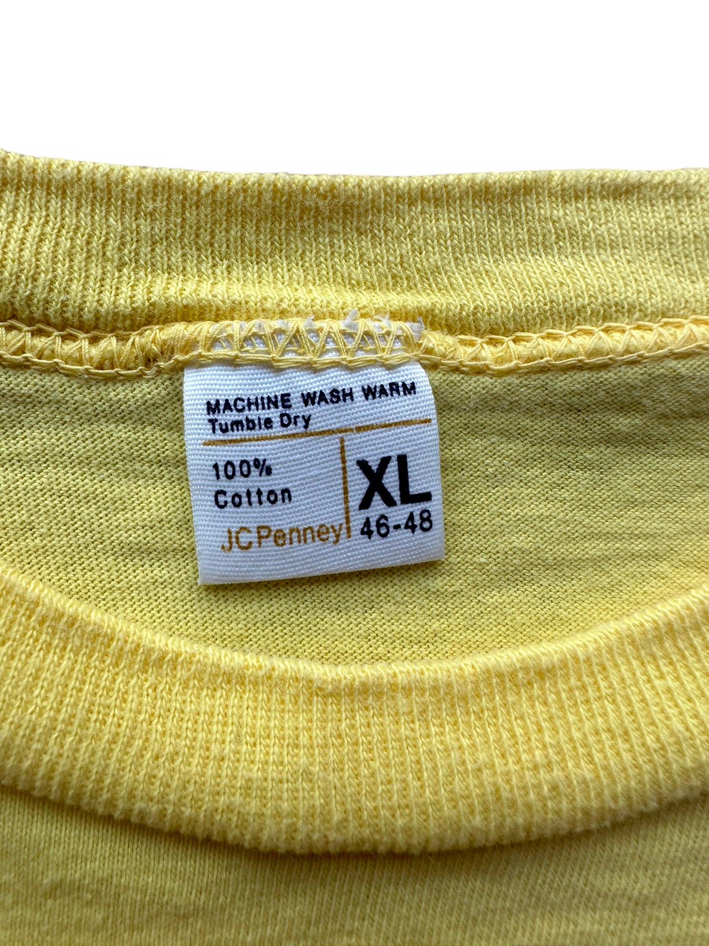 Tag of Vintage 70's Smiley Face Tee SZ XL | Vintage Art Tee Seattle | Barn Owl Vintage