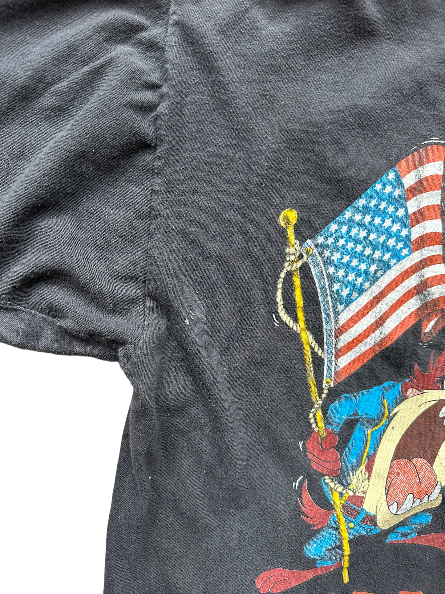 Slight damage on Vintage 1993 Looney Tunes Harley Davidson Tee SZ L | Vintage Harley Tee | Barn Owl Vintage Seattle