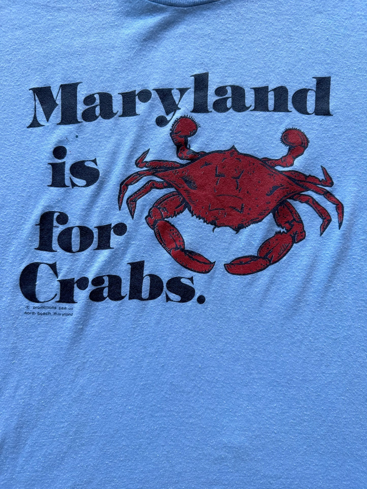 Graphic of Vintage "Maryland is for Crabs" Tee SZ L | Vintage Fishing Tee Seattle | Barn Owl Vintage