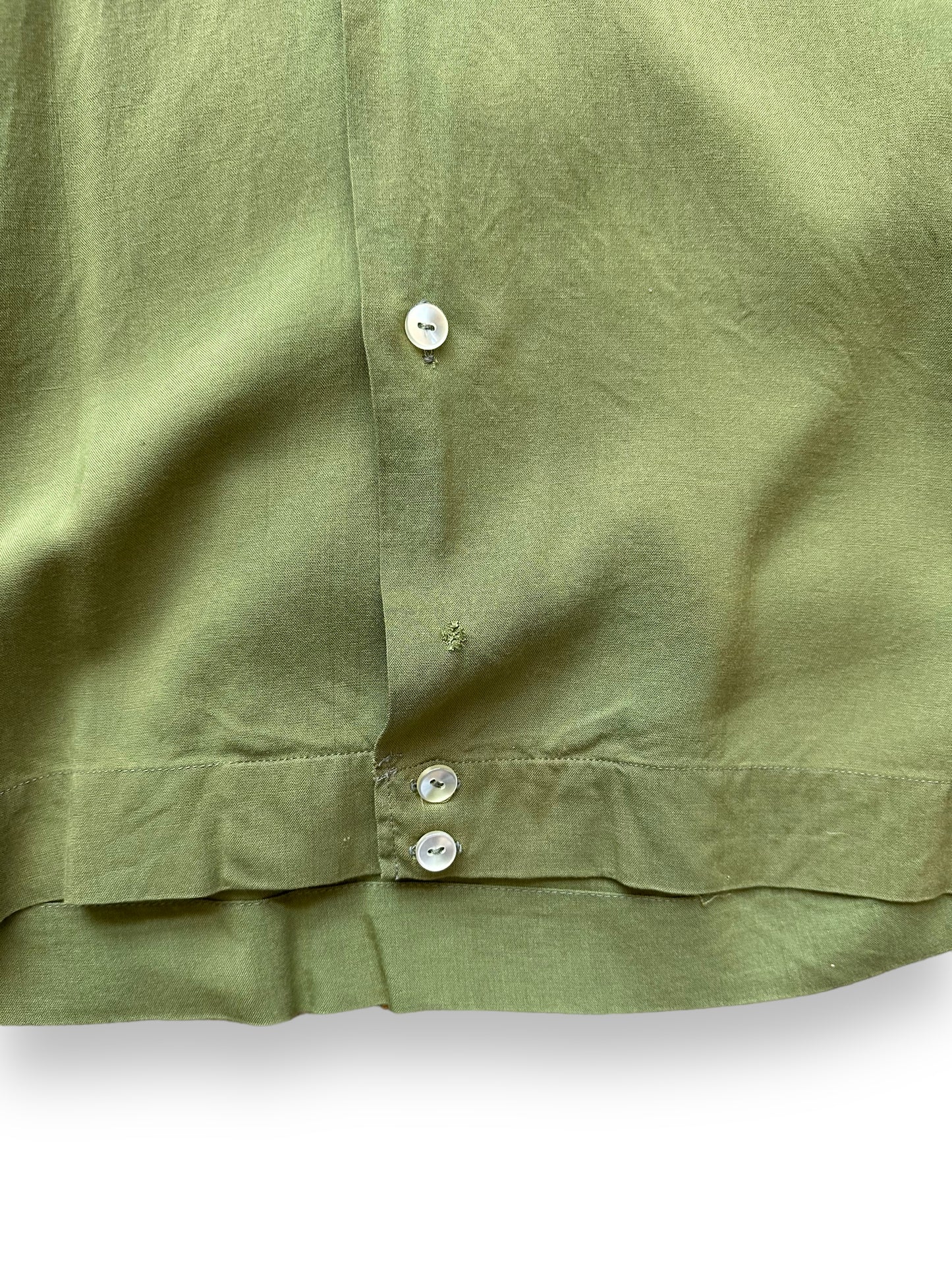 Small Snag on Lower Front of Vintage Northwest Trophy Seattle Bowling Shirt SZ M | Vintage Bowling Shirt Seattle | Barn Owl Vintage Seattle