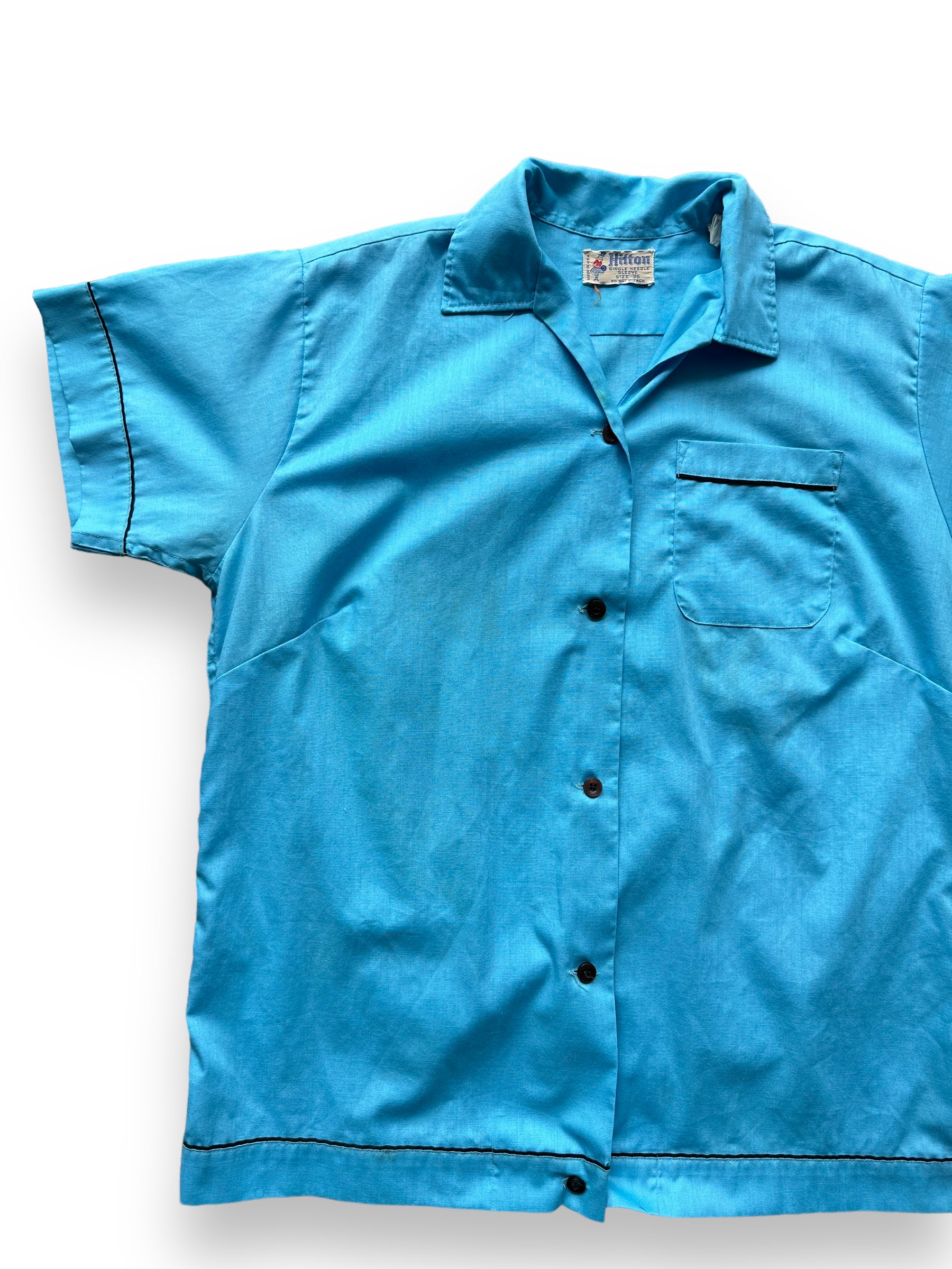 Front right of Vintage "Shoreline High" Chainstitched Bowling Shirt SZ 36 | Vintage Bowling Shirt Seattle | Barn Owl Vintage Seattle