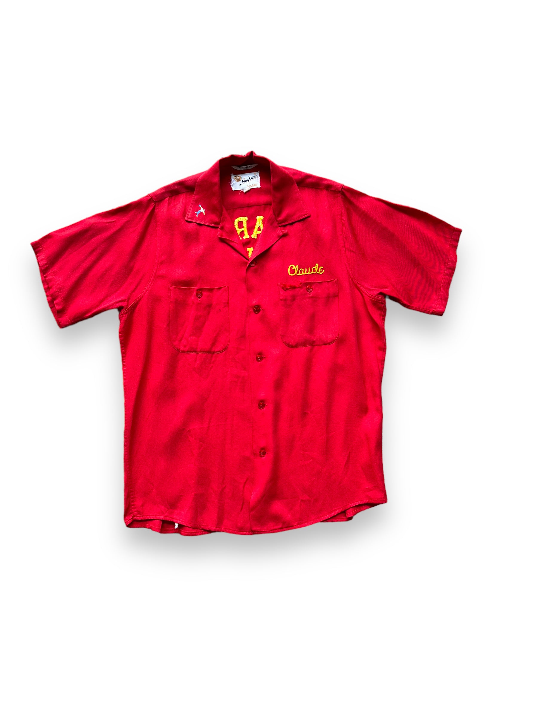 Front of Vintage "Shearer's Service Station" Chainstitched Bowling Shirt SZ M | Vintage Bowling Shirt Seattle | Barn Owl Vintage Seattle