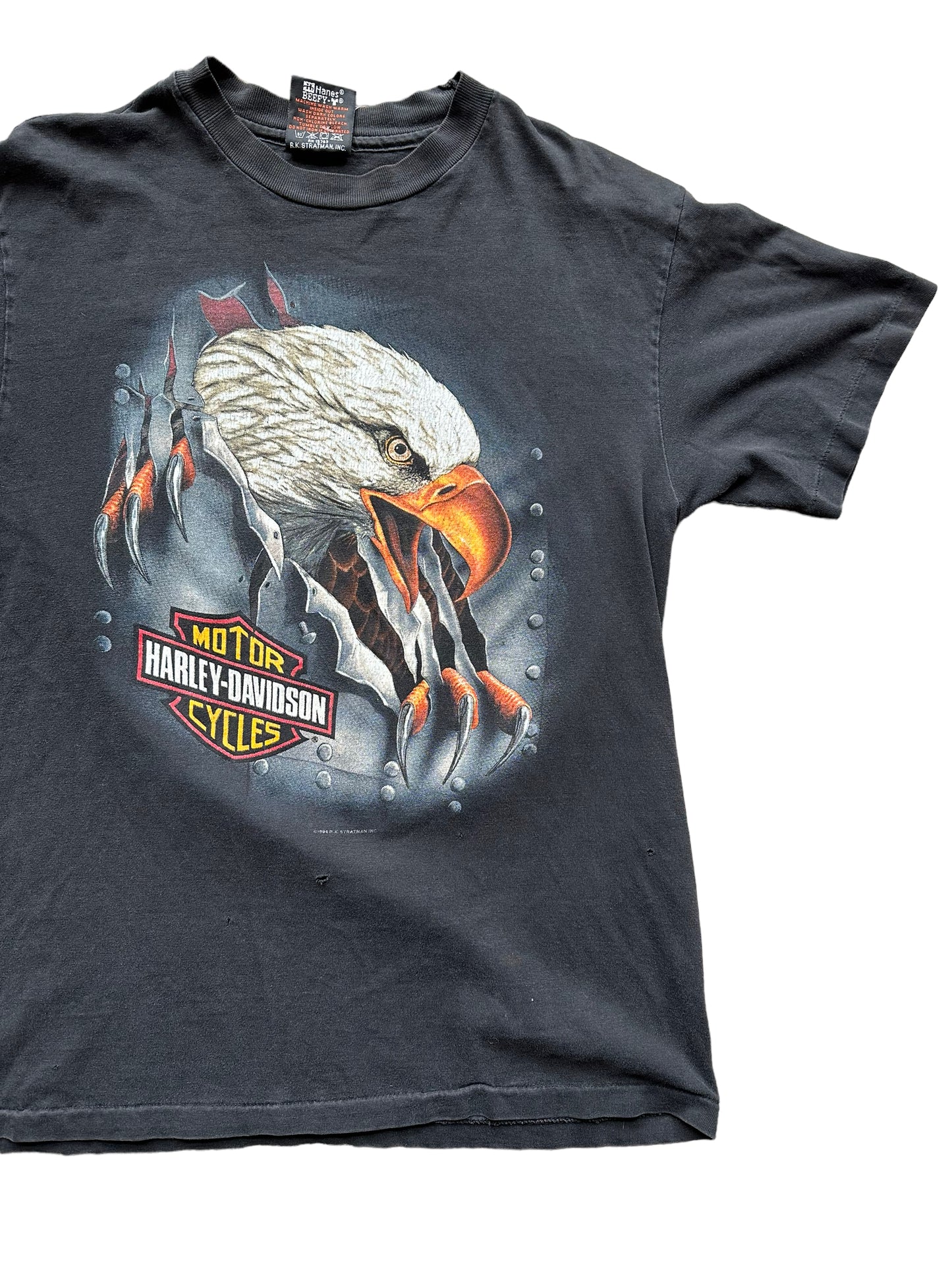 Front left of Vintage 1994 Harley Davidson Darlington Tee SZ M | Vintage Harley Tee | Barn Owl Vintage Seattle
