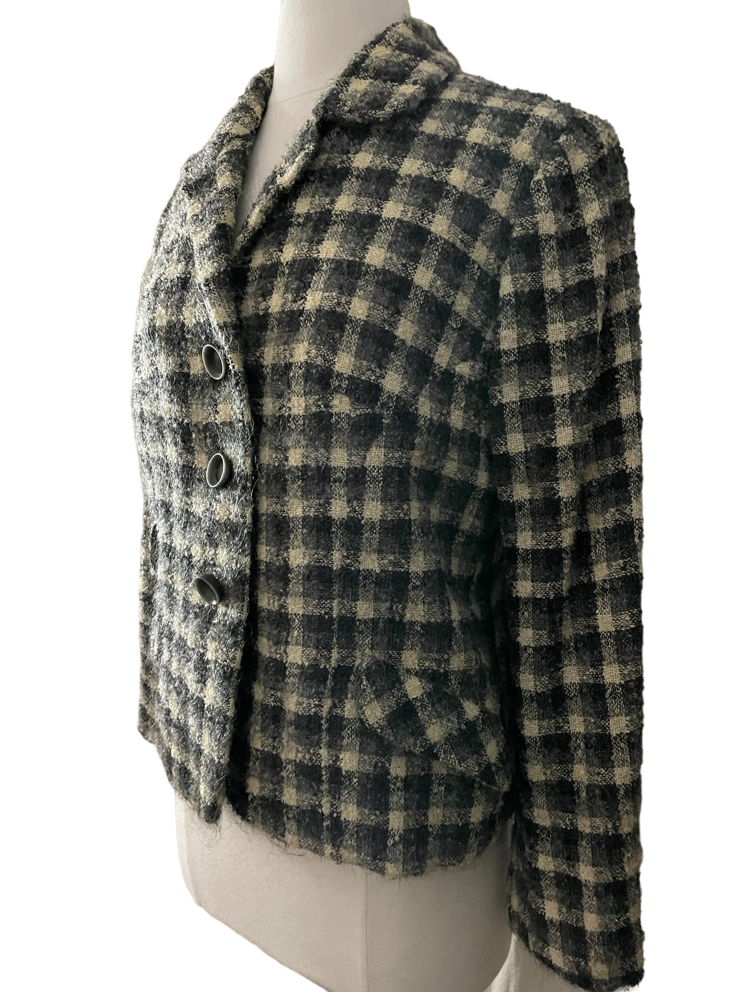 1950s mohair blazer left 1/4 view barn owl vintage seattle