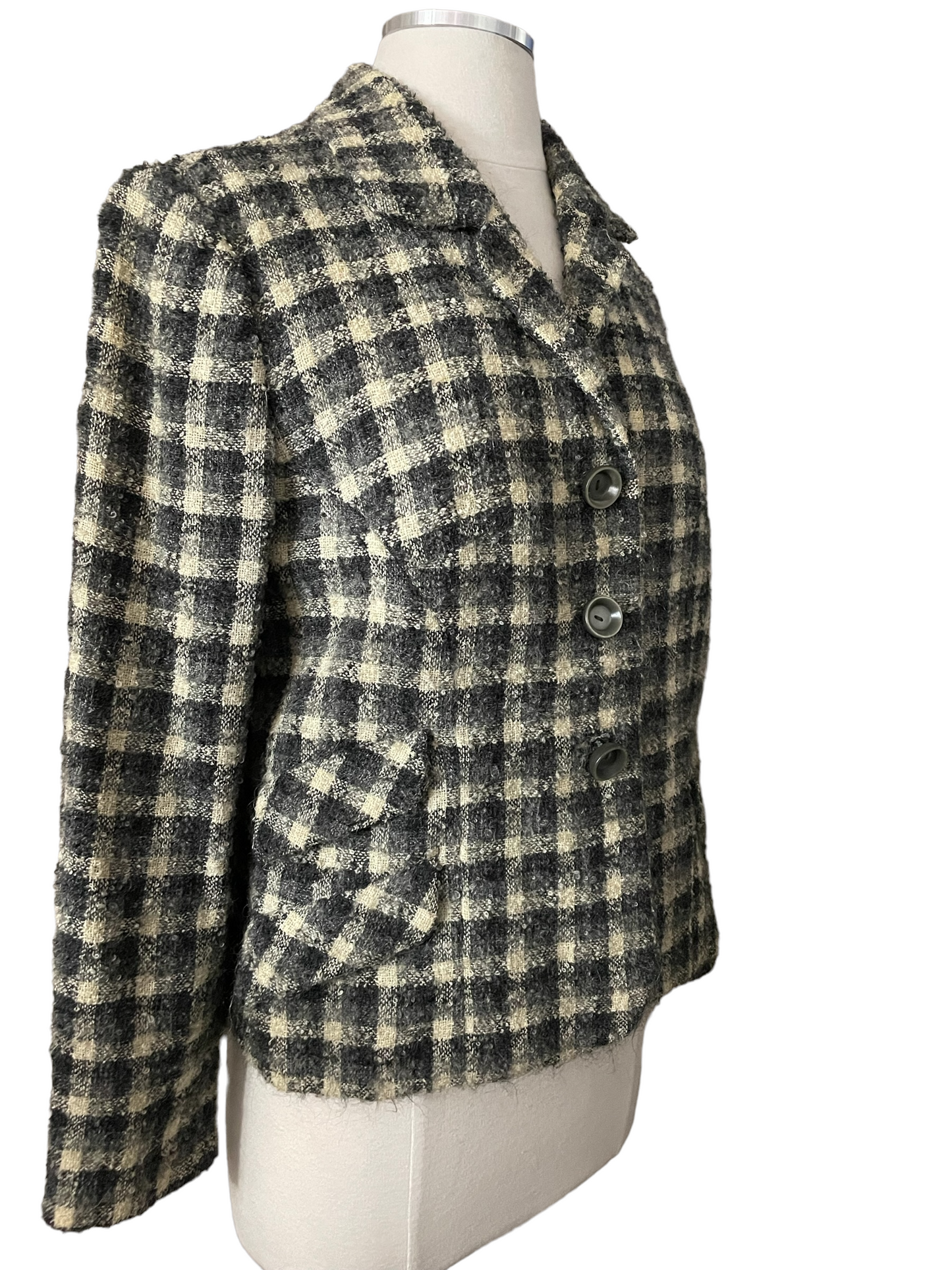 1950s mohair blazer right 1/4 view barn owl vintage seattle