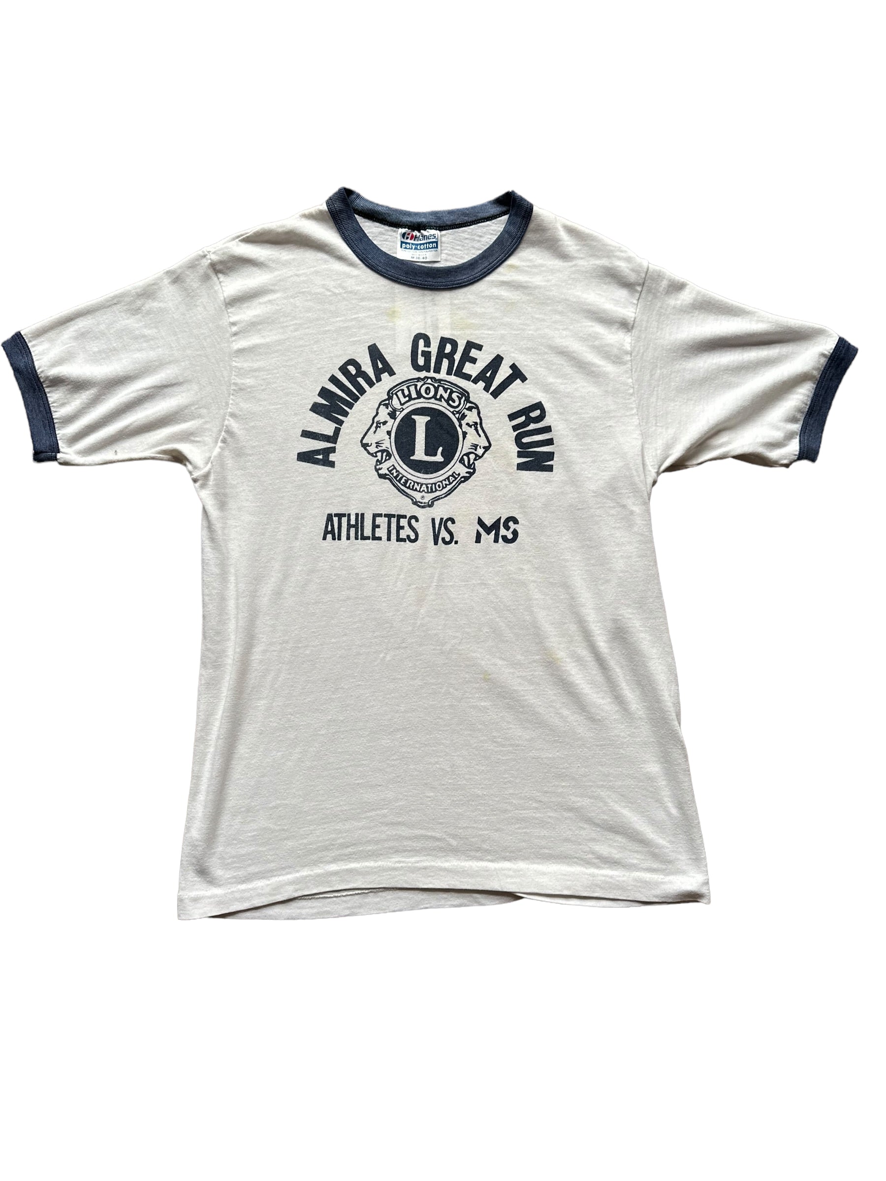 Front View Vintage Almira Great Run Ringer Tee |  Vintage Ringer Tee Seattle | Barn Owl Vintage Seattle