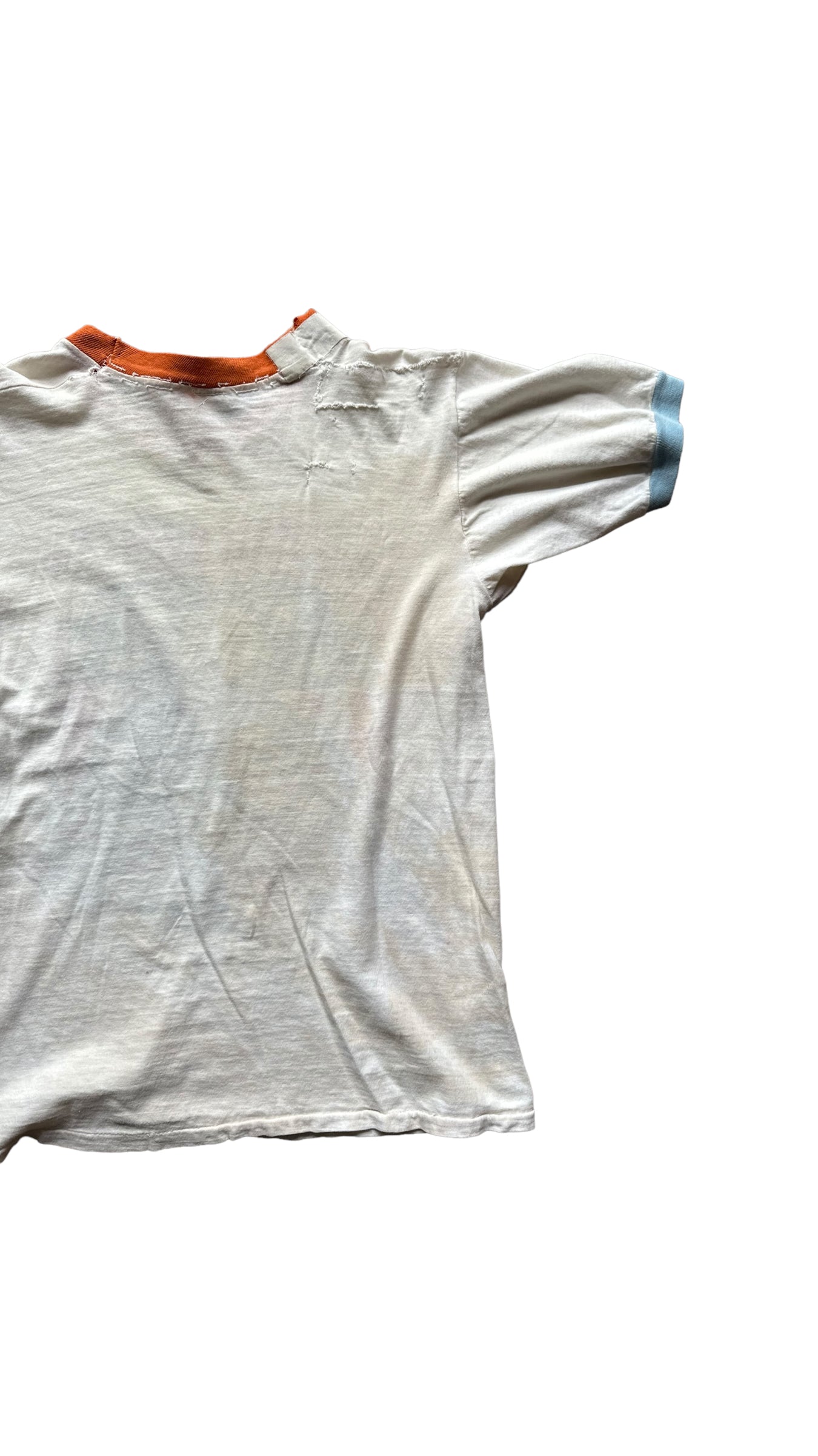 Right Rear Detail on Vintage Archie Bunker Ringer Tee SZ S |  Vintage Ringer Tee Seattle | Barn Owl Vintage