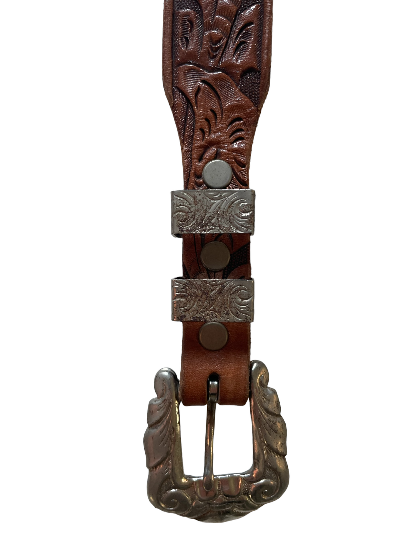 Vintage Westernaire Tooled Leather Belt with Buckle | Barn Owl Vintage | Seattle True Vintage