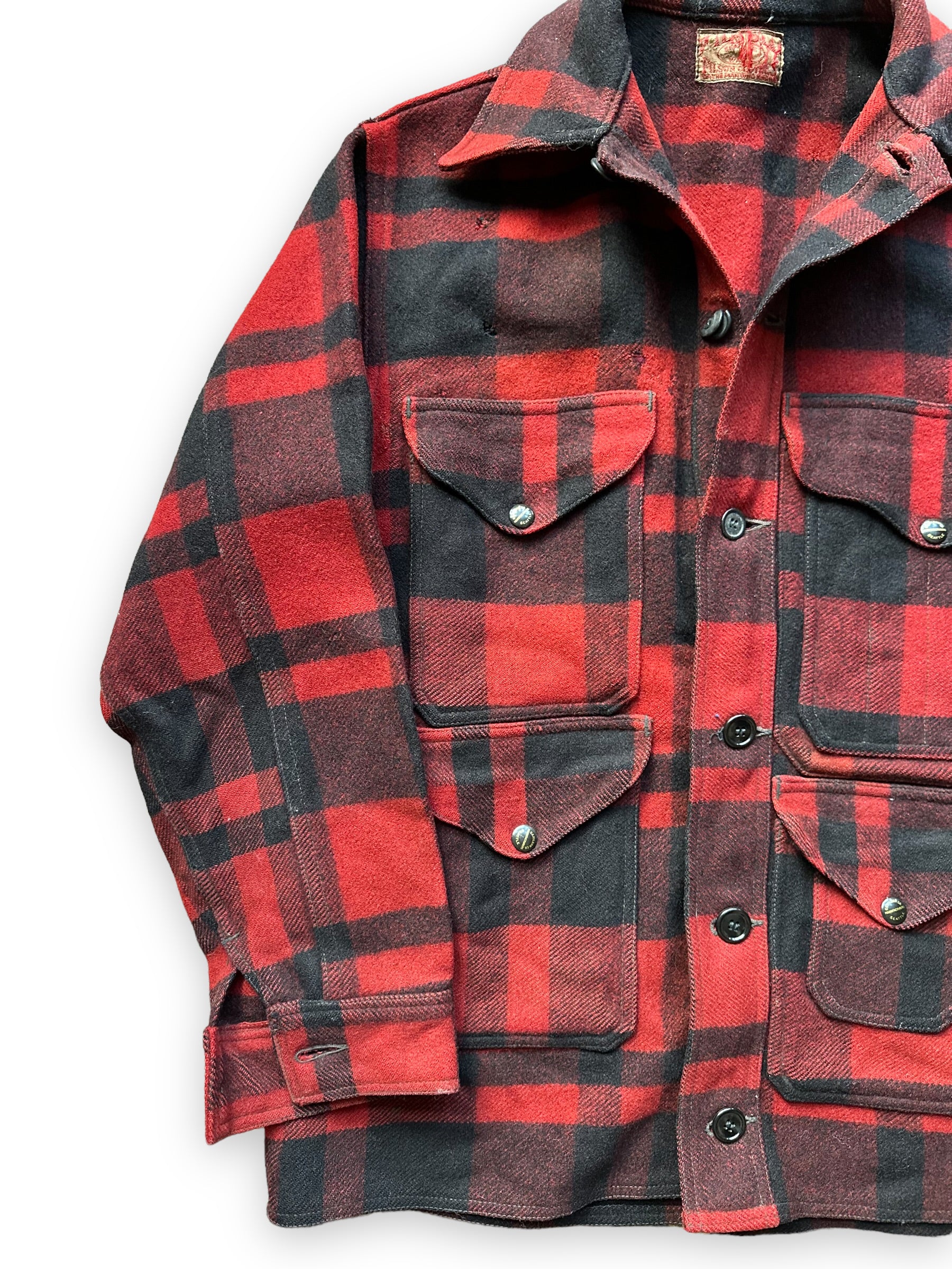 Right Front View of Vintage 1930s Era FilClo Filson Mackinaw Cruiser |  FilClo Vintage Workwear | Barn Owl Vintage Seattle