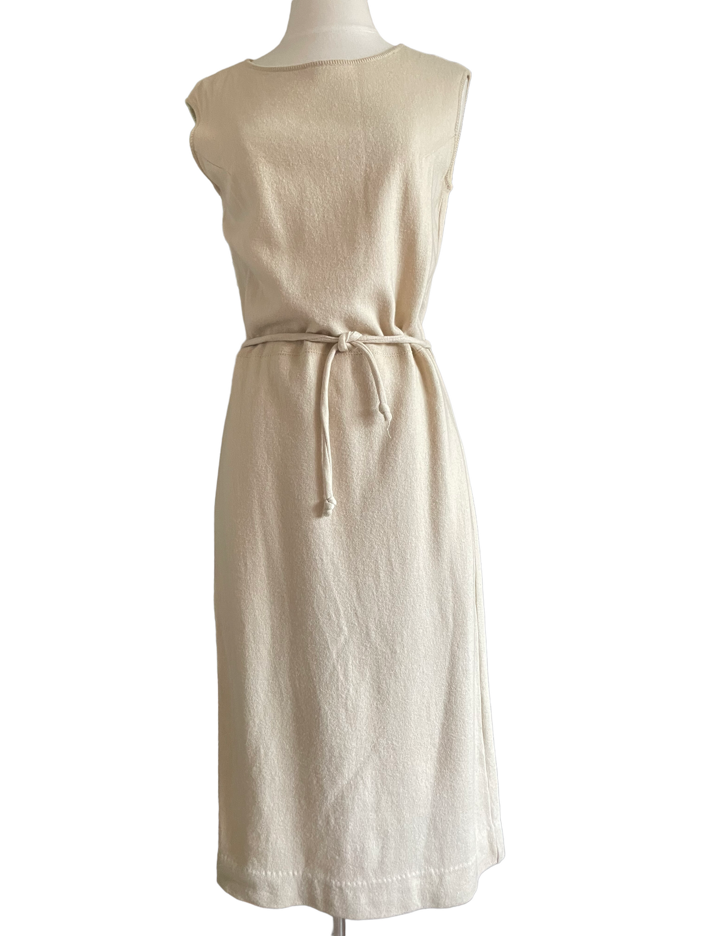 Vintage 1960s Jantzen Cream Wool Dress SZ Med | Barn Owl Vintage | Seattle Vintage Dresses Full front view.