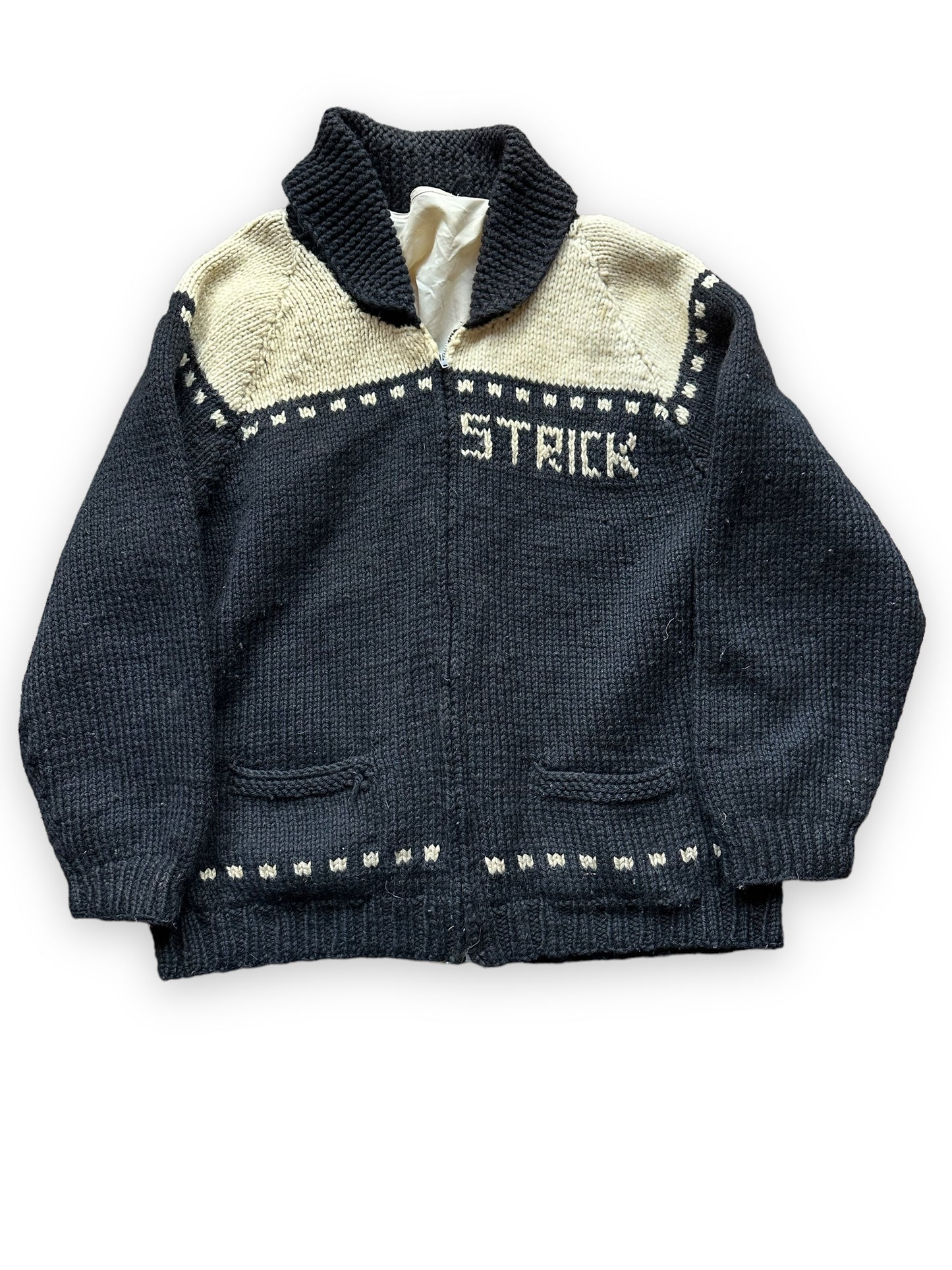 Front View of Vintage Trucker Wool Cowichan SZ XL | Vintage Cowichan Sweaters Seattle | Barn Owl Vintage Seattle