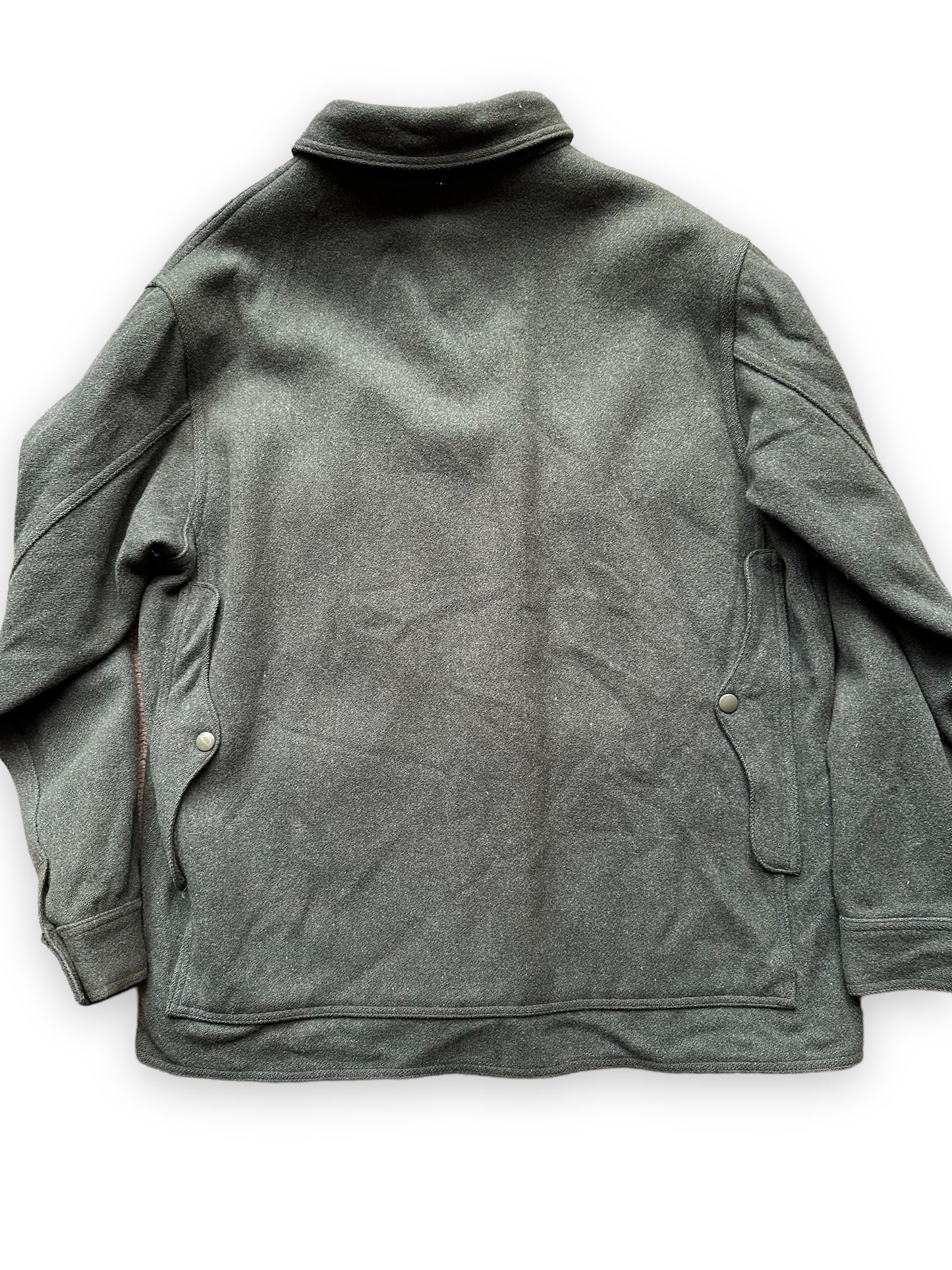 Rear Detail on Vintage Filson Union Made Era Forest Green Mackinaw Cruiser SZ 46 | Barn Owl Vintage Goods | Vintage Workwear Seattle