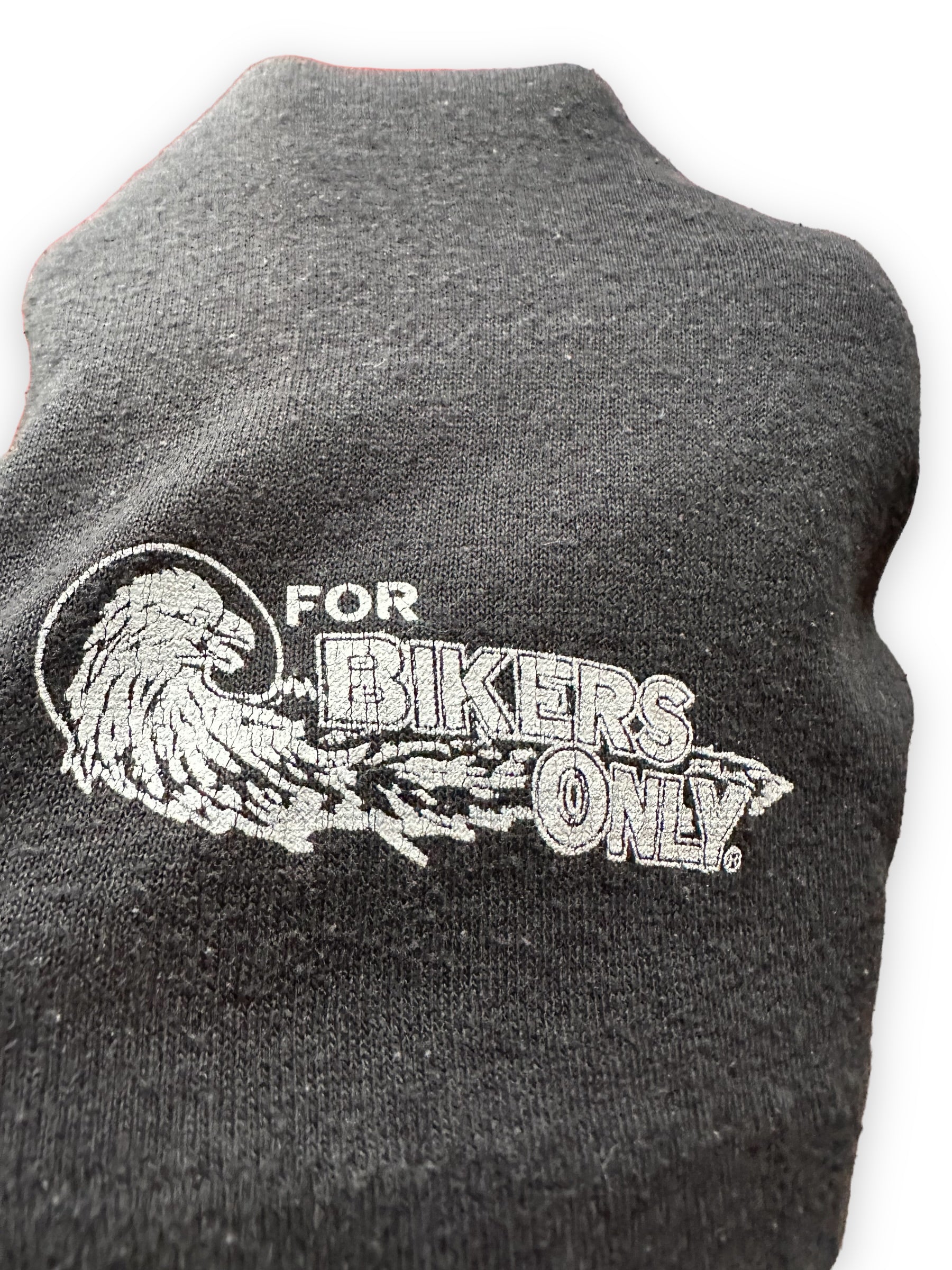 Left Sleeve Call Out on Vintage 1980s Harley Davidson Rider Tee SZ L | Vintage Harley Tee Seattle | Barn Owl Vintage Seattle