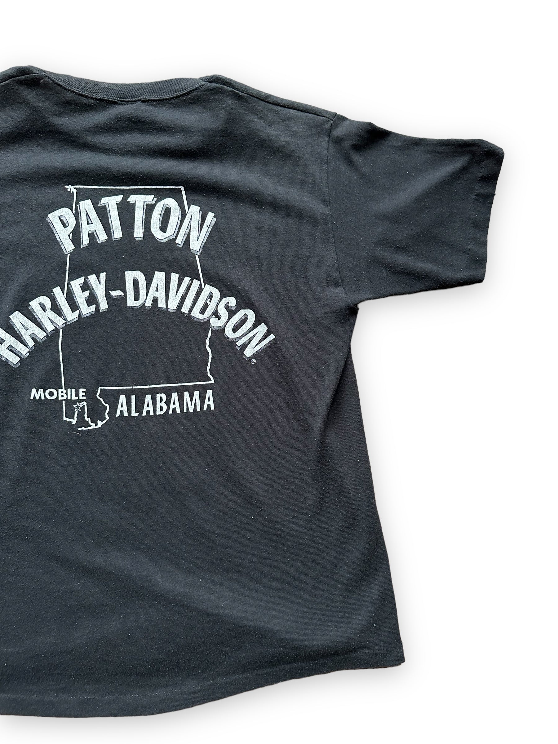 Right Rear View on Vintage 1980s Harley Davidson Rider Tee SZ L | Vintage Harley Tee Seattle | Barn Owl Vintage Seattle