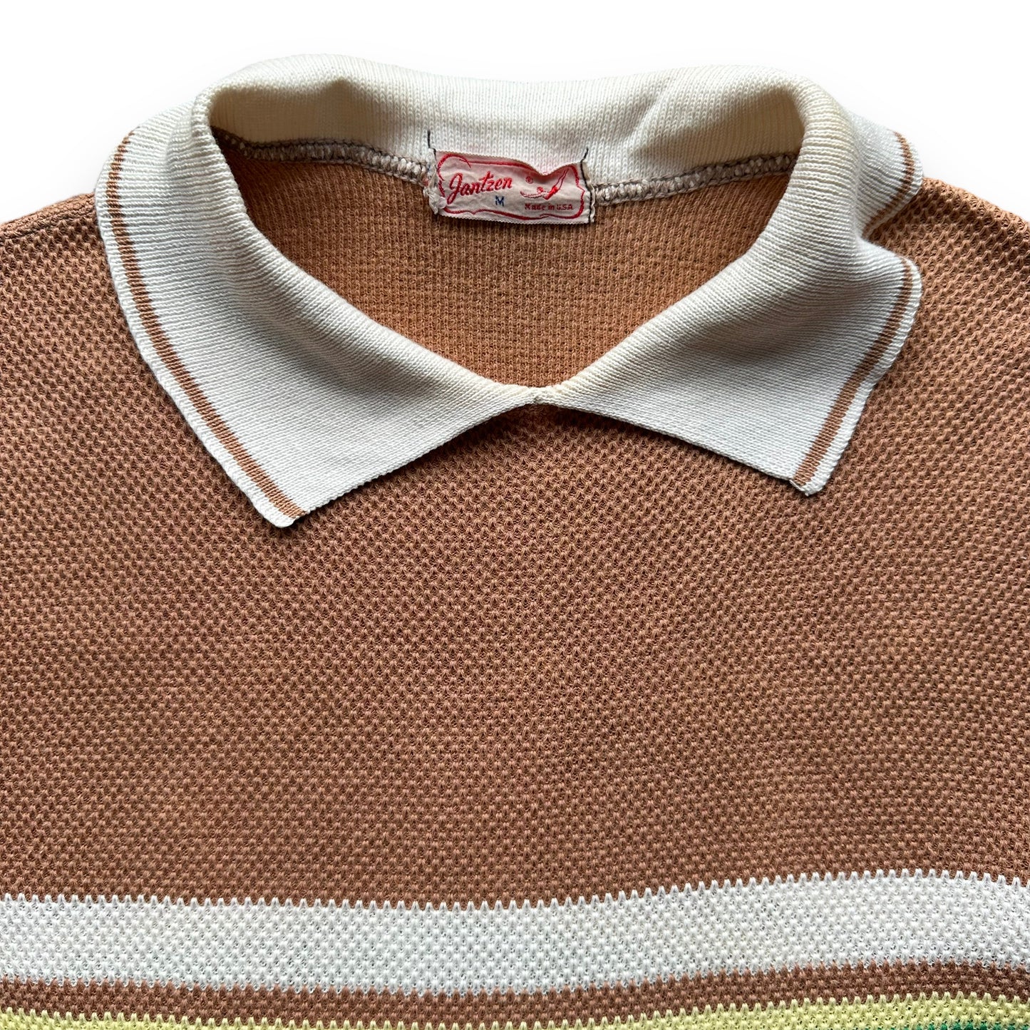 Upper Front View of Vintage Jantzen Knit Top Short Sleeve Shirt SZ M | Vintage Jantzen Shirt | Barn Owl Vintage Seattle