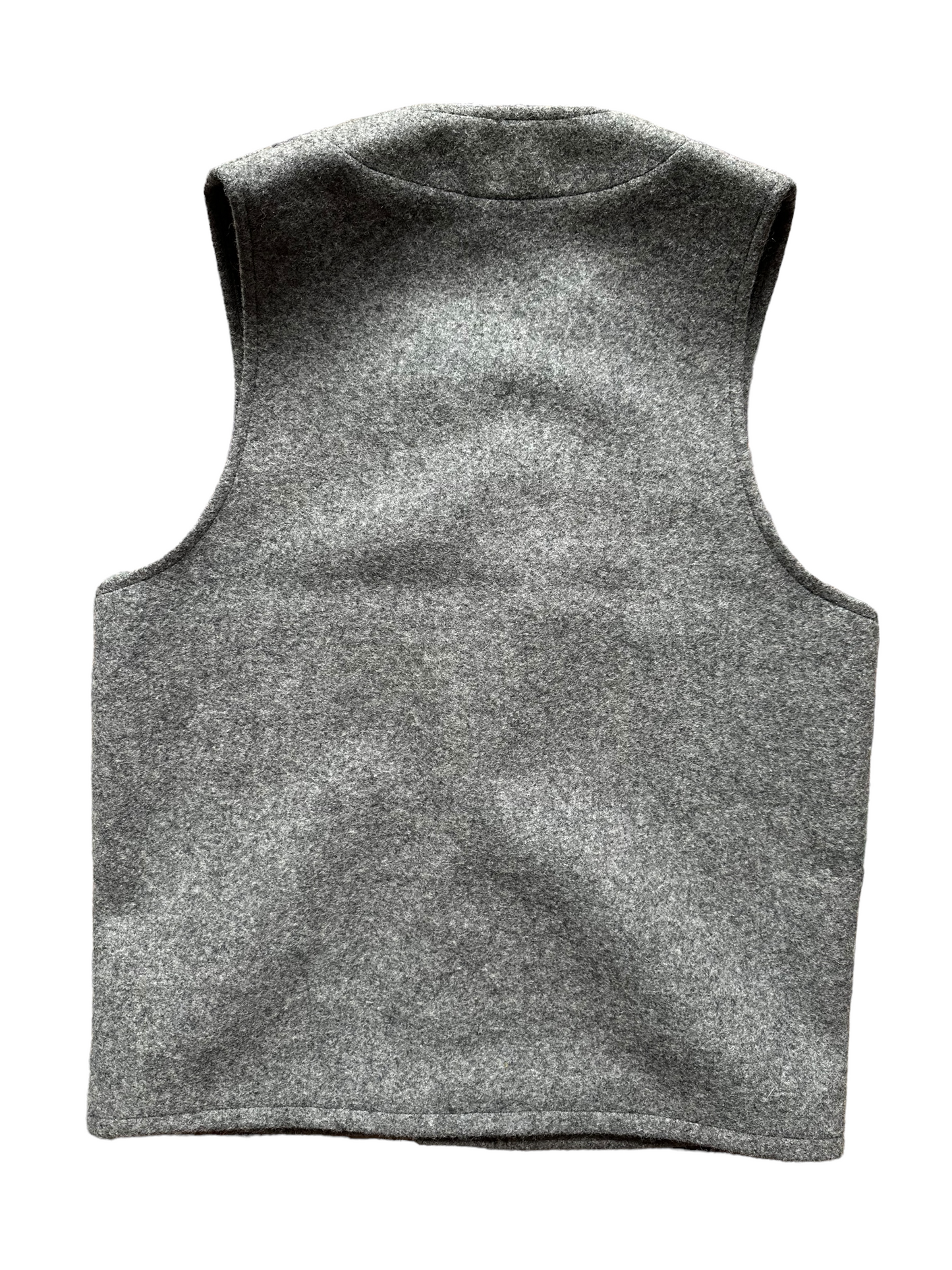 Rear View of Vintage Filson Mackinaw Vest SZ 36 | Grey Wool Vest | Seattle Vintage Workwear