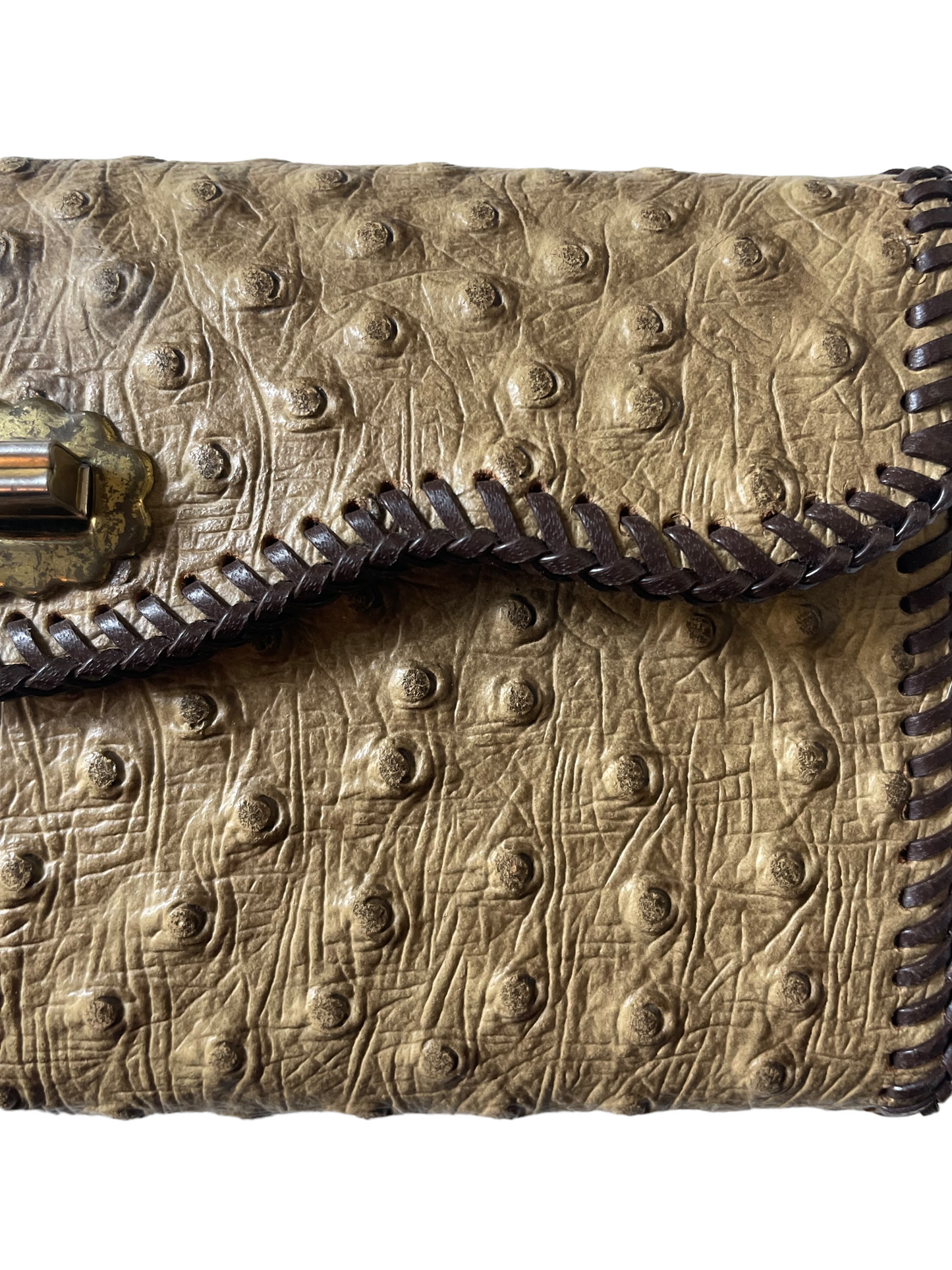 Vintage Ostrich Leather Wallet front right side
