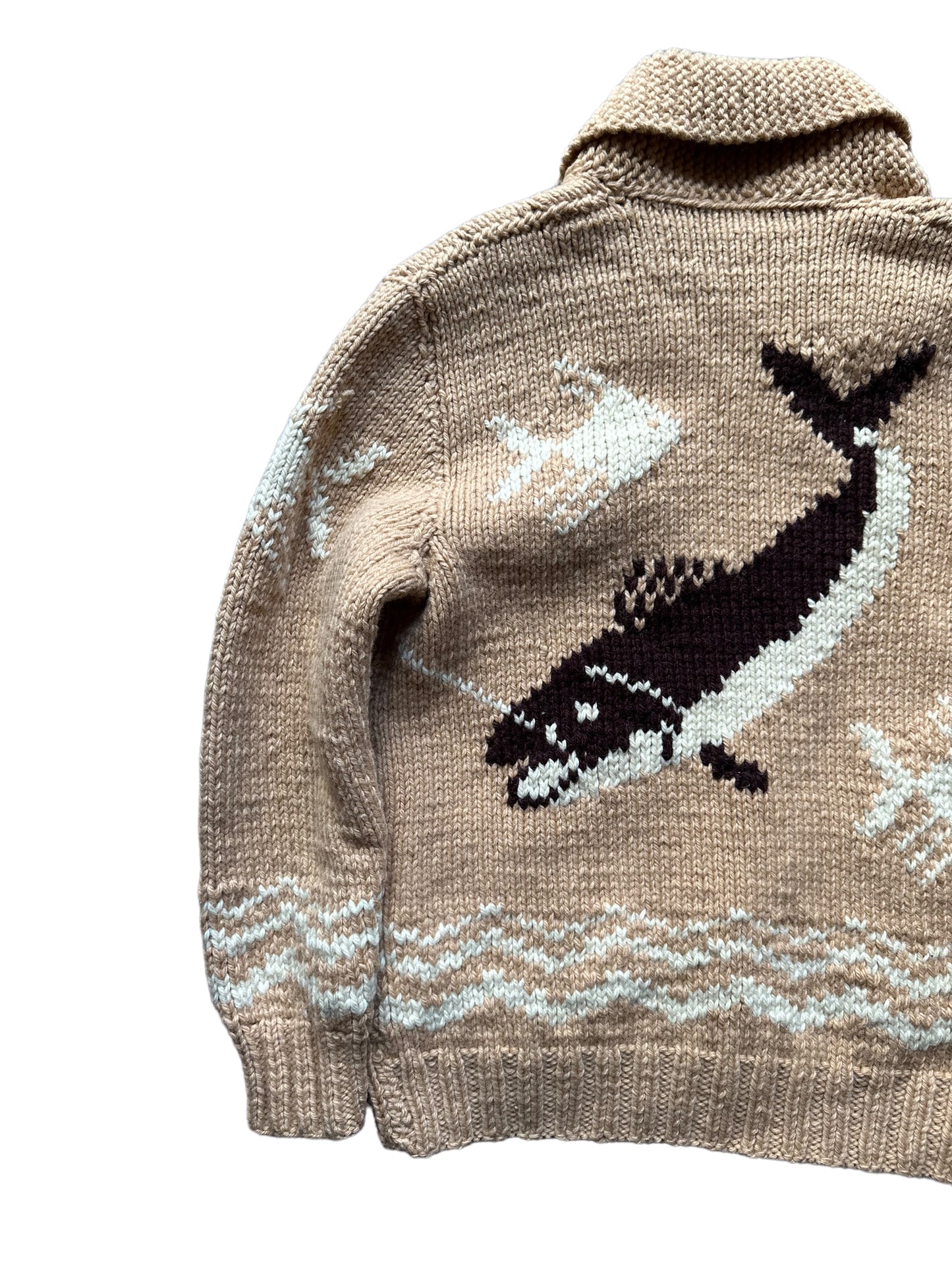 Vintage Wool Cowichan Style Salmon Sweater | Seattle Vintage Clothing |. Barn Owl Vintage Seattle